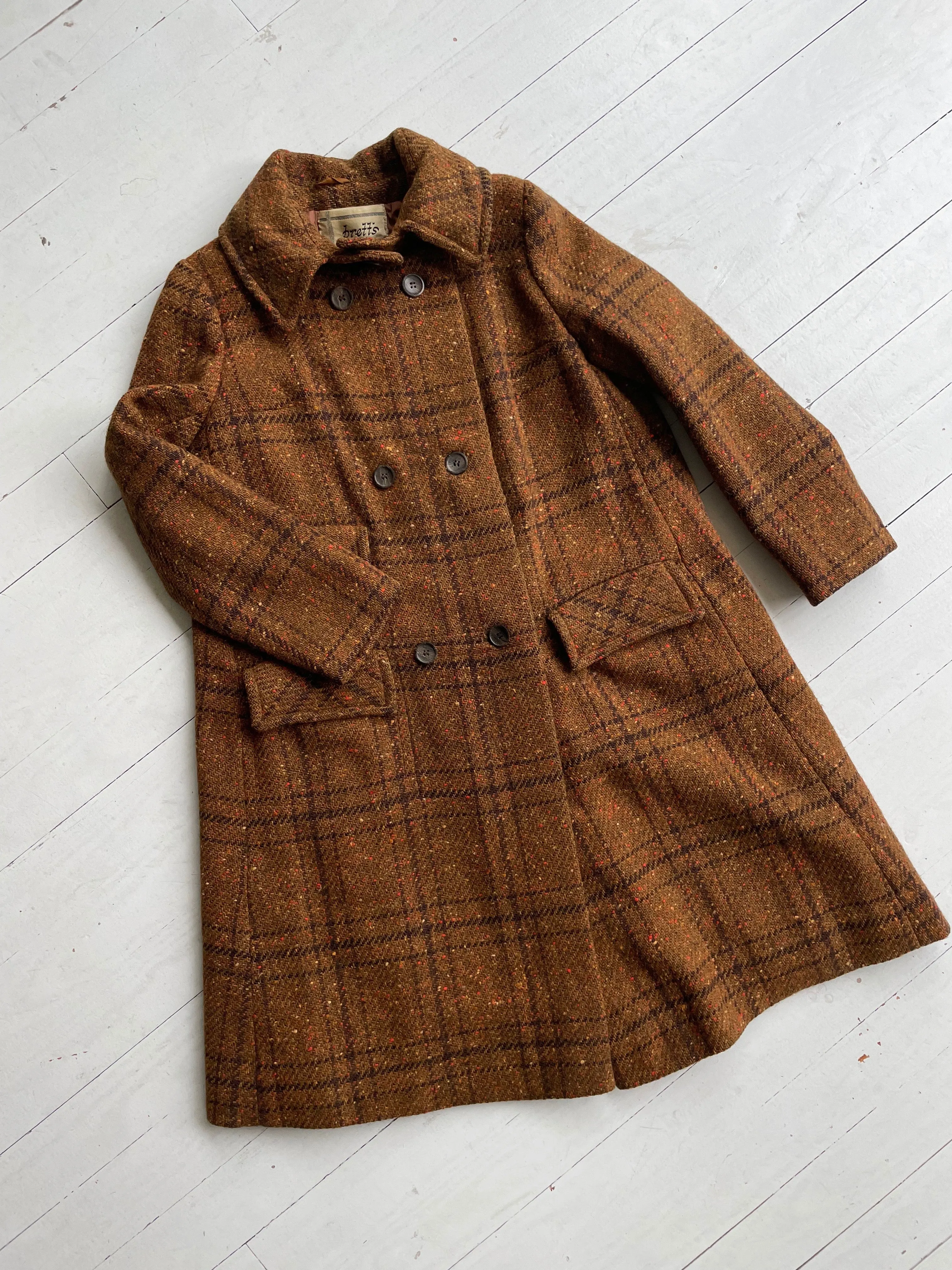 1960s Overcheck Tweed Coat