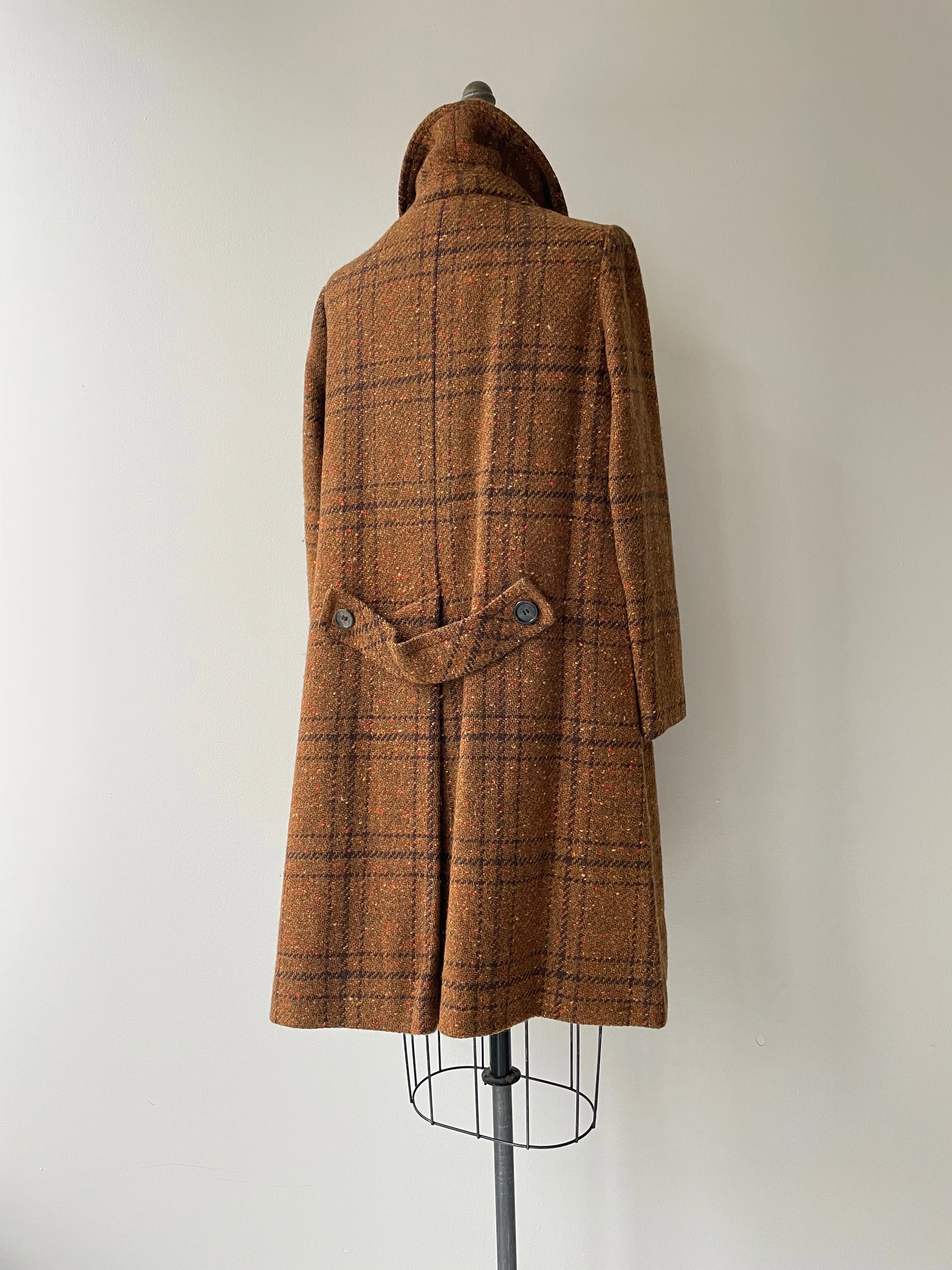 1960s Overcheck Tweed Coat