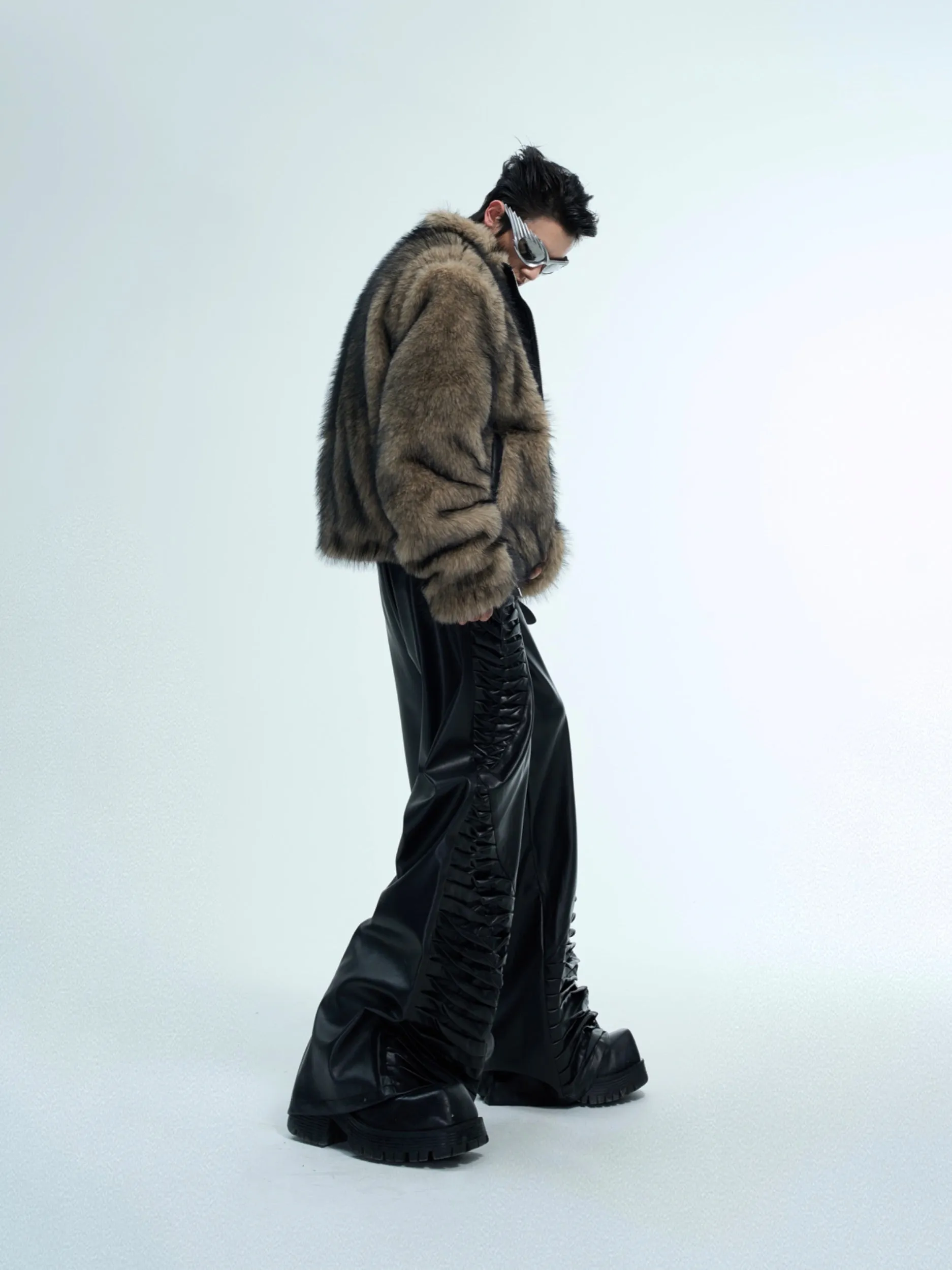 【24s Dec.】Furry PU Leather Coat