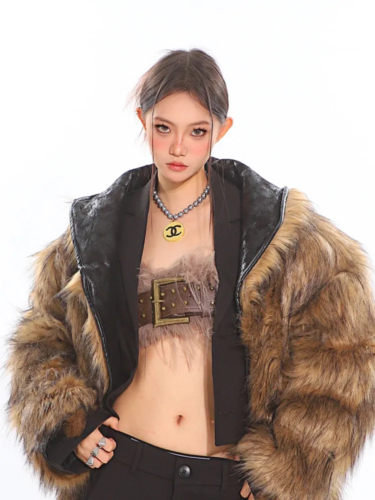 【24s Nov.】Reversible Faux Suede Fur Coat