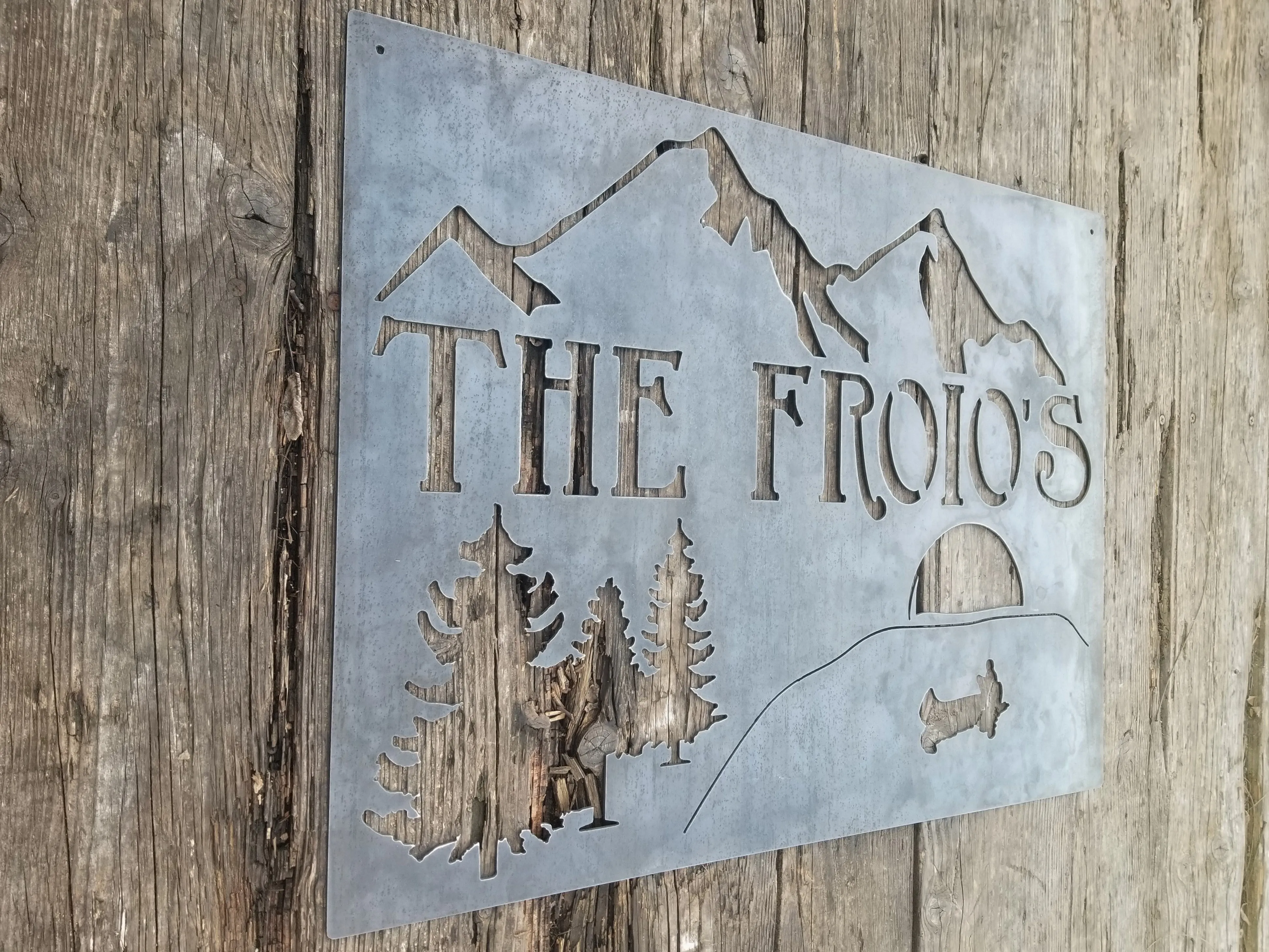 Alpine Lake Sign - Personalized Gift - Custom Metal Sign - Mountain Cabin Wall Art