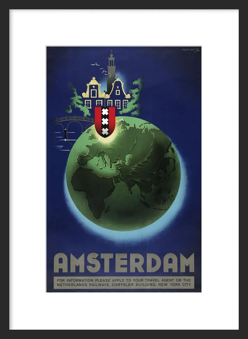 Amsterdam Vintage Travel Poster