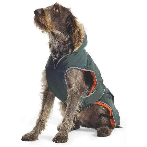 Ancol Muddy Paws 30cm Paws Green Parka Dog Coat - Small