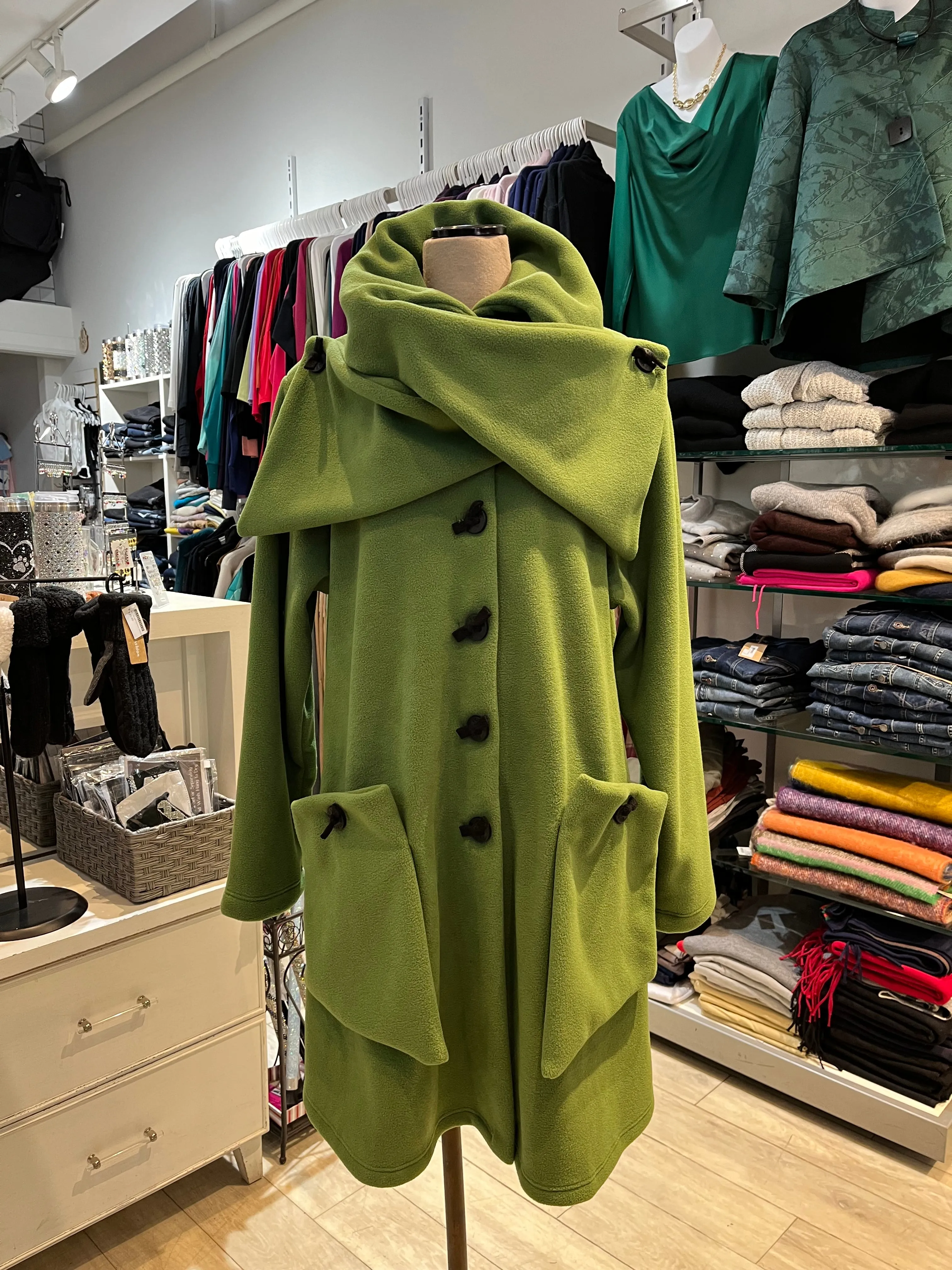 Boris Fashion, 1110 Wide Bow Fleece Jacket Gucci Green