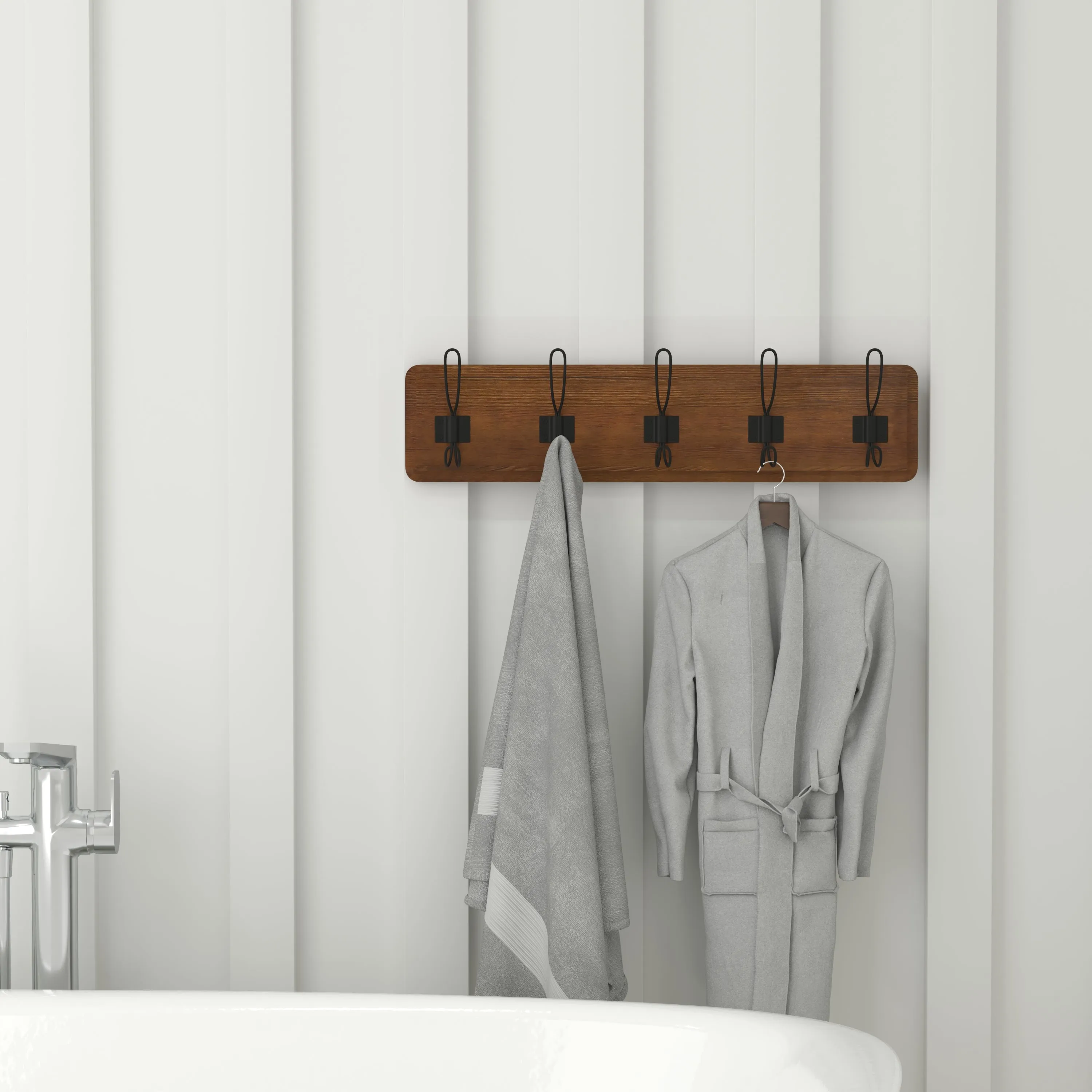 Classic Brown Wall Coat Rack HFKHD-GDI-CRE8-632315-GG