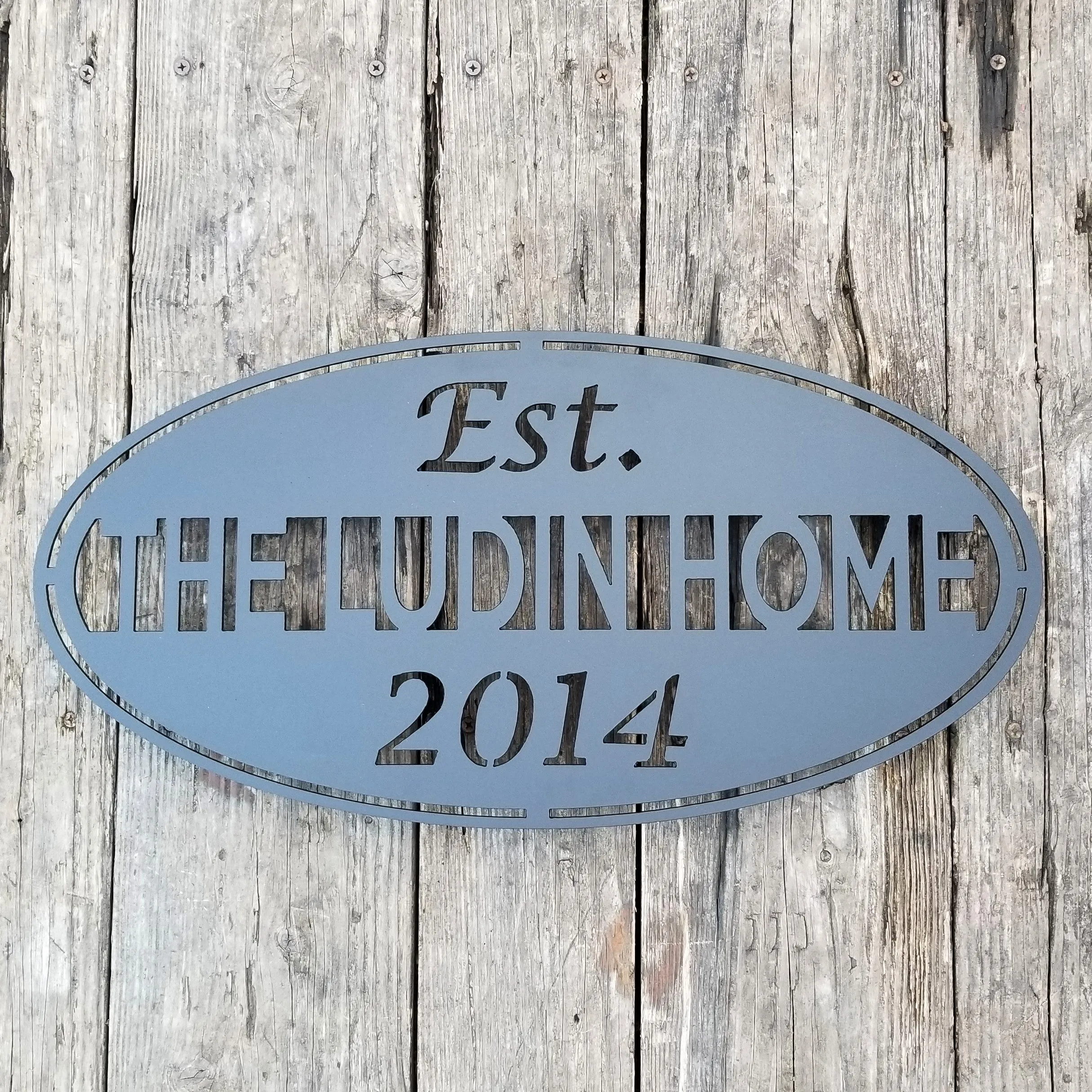 Classic Name & Year Sign - Personalized Home Decor, Porch Signs, Wedding Signs