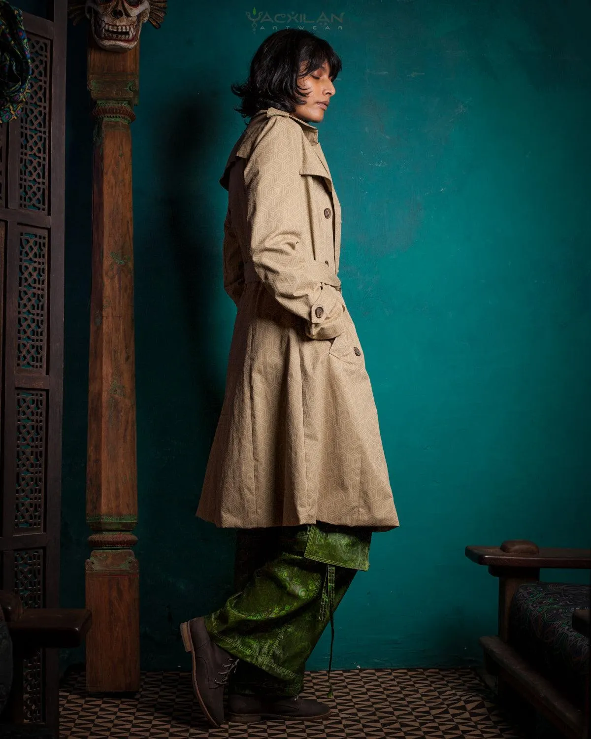 Coat Woman / Cotton Screenprinted - CLOUSEAU Sand TRIPIBO