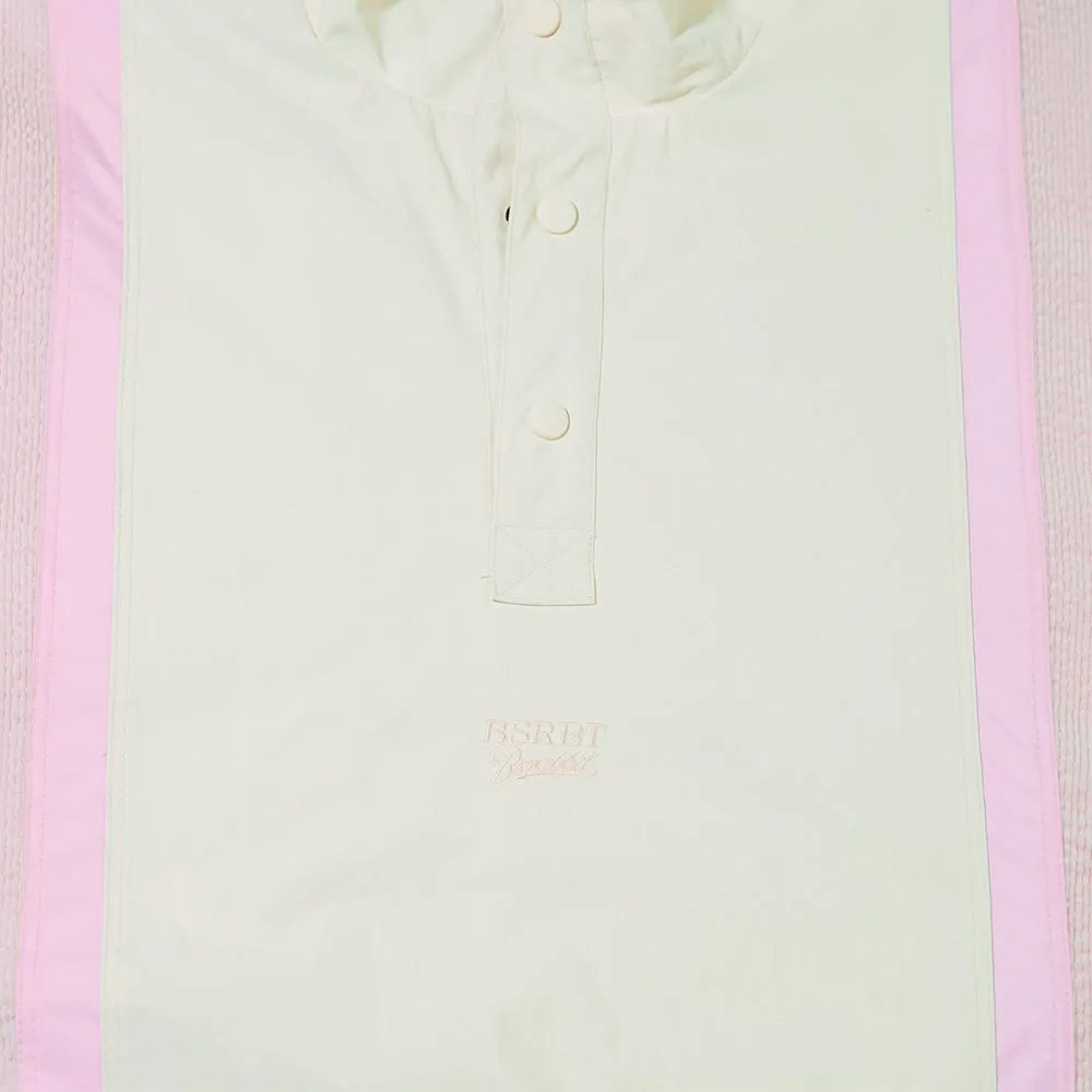 COMFORTABLE PULLOVER SNAP JACKET IVORY/PINK