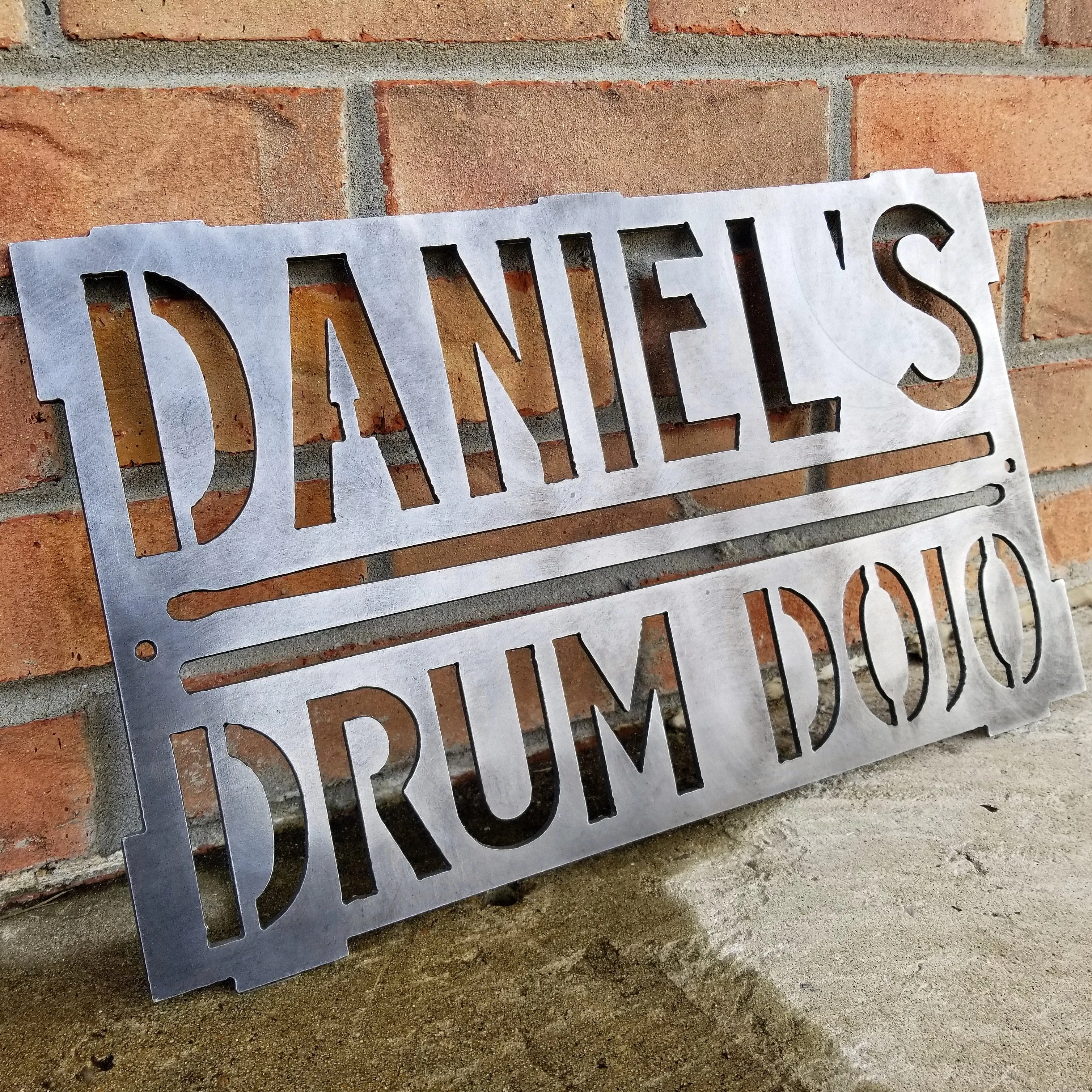 Custom Drum Room Sign - Drum Dojo, Personalized Music Room Decor, Studio Wall Art, Man Cave Signs