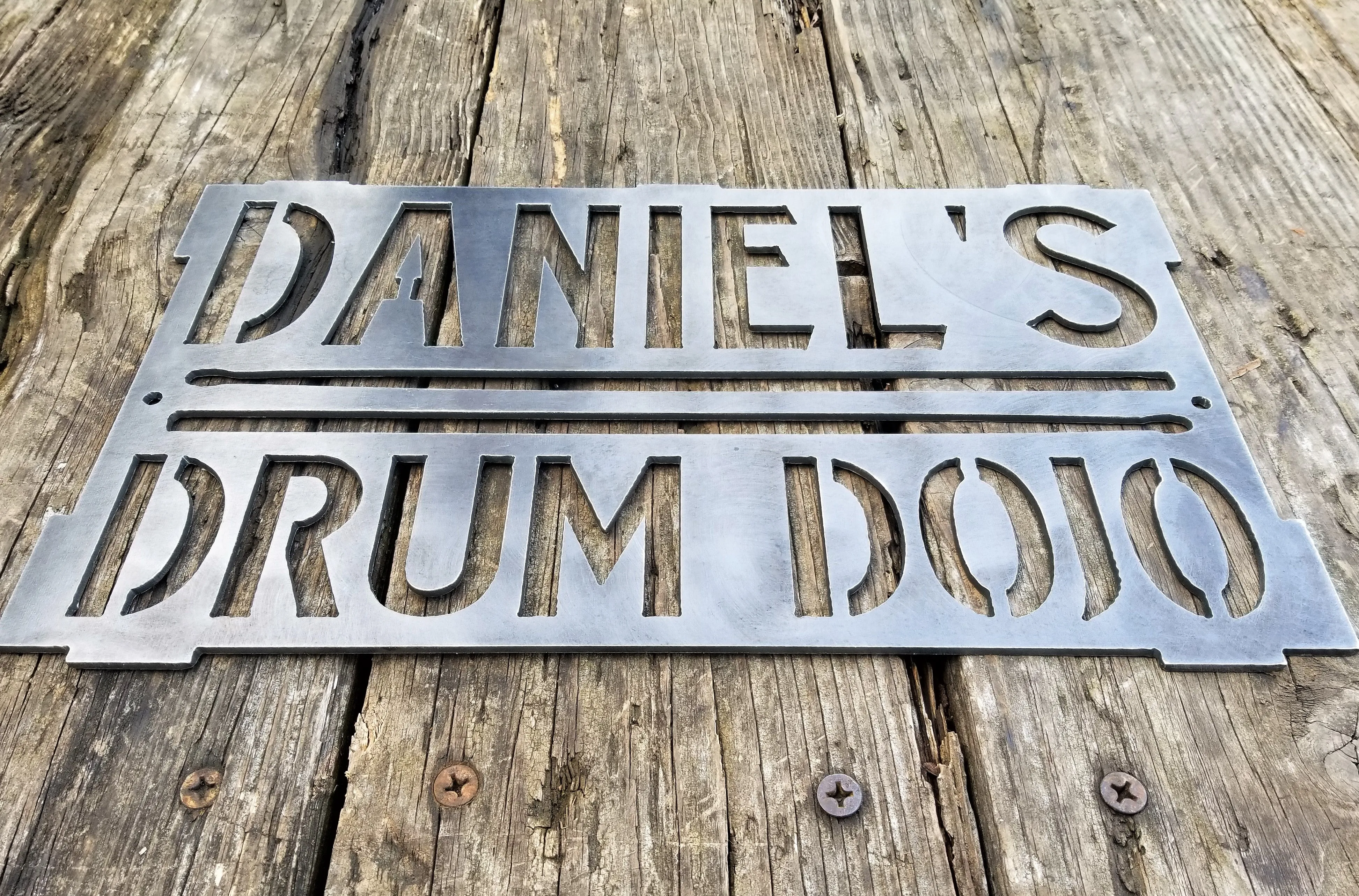 Custom Drum Room Sign - Drum Dojo, Personalized Music Room Decor, Studio Wall Art, Man Cave Signs