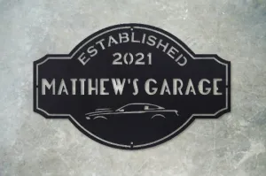 Custom Metal Garage Sign - Personalized Car Shop Decor - Rustic Wall Art, Man Cave Signs, Car Detailing, Work Shop