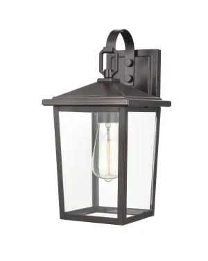 Fetterton Outdoor Wall Sconce - Powder Coat Bronze - Clear Glass - 7.25in. Extension - E26 Medium Base