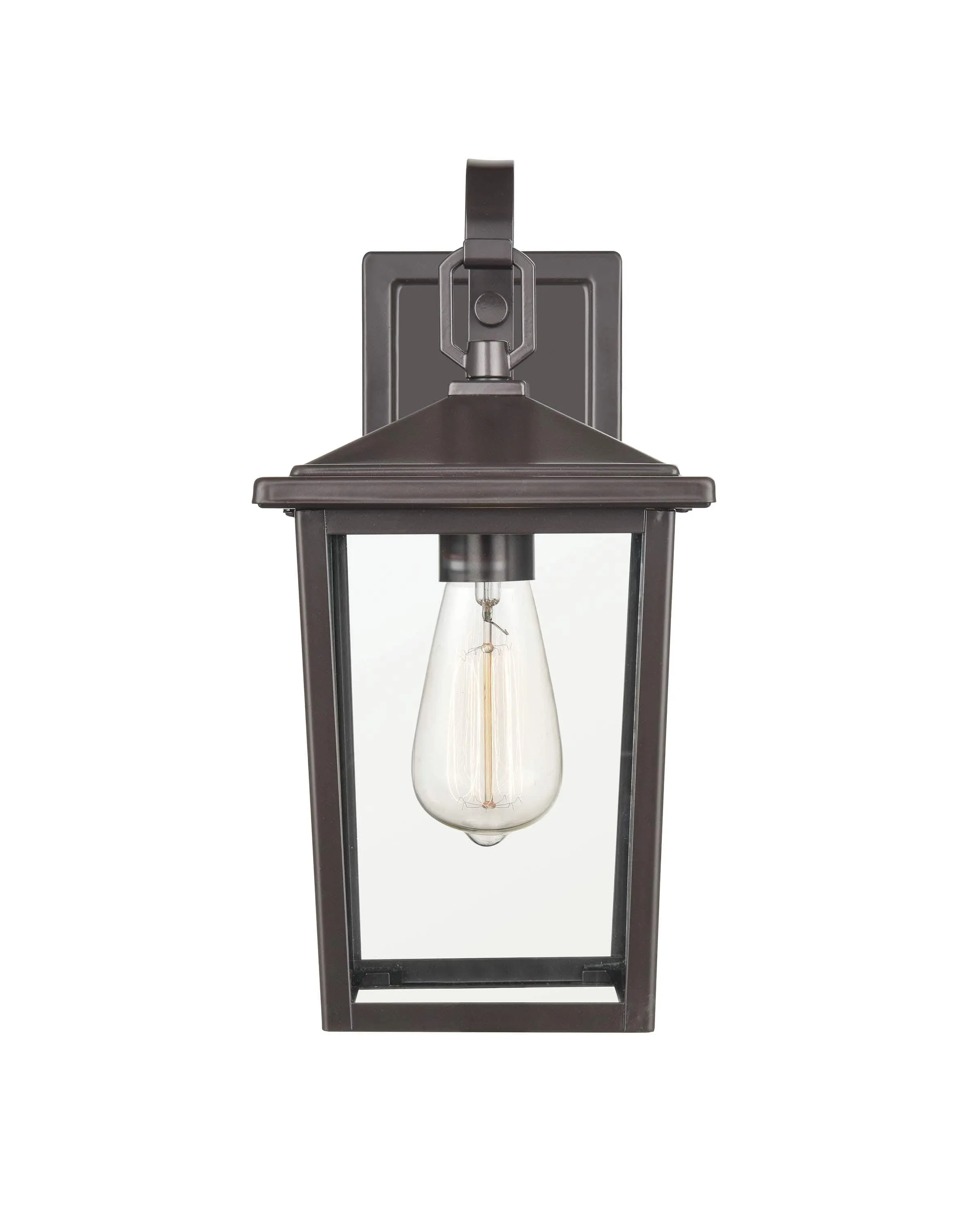 Fetterton Outdoor Wall Sconce - Powder Coat Bronze - Clear Glass - 7.25in. Extension - E26 Medium Base