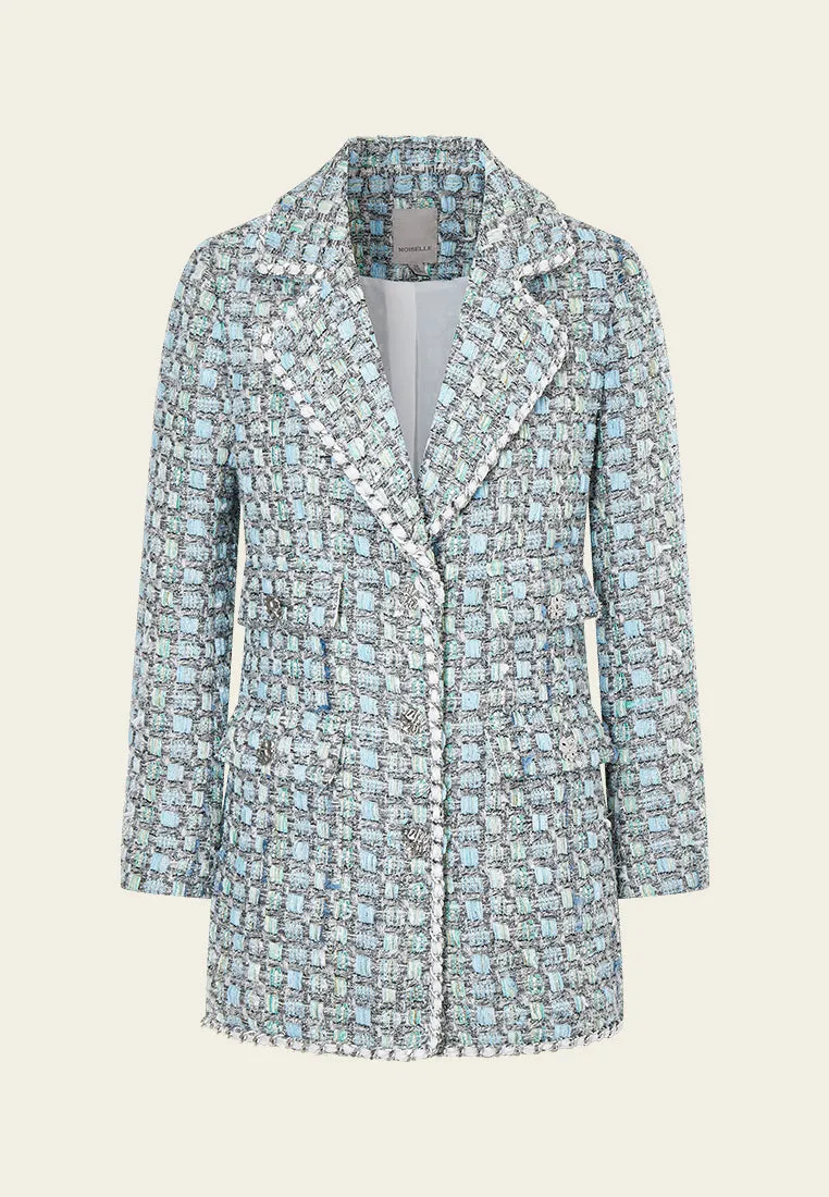 Flap Pocket Notch-lapels Tweed Coat