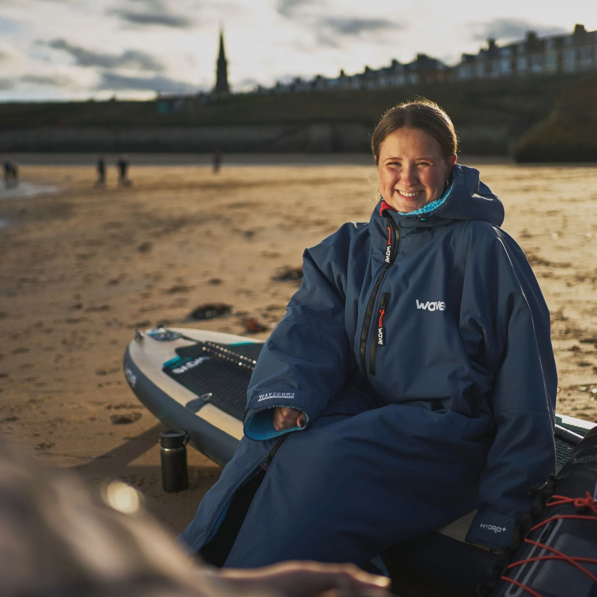 Fleece-Lined Waterproof Changing Robe | Waterproof & Windproof | Unisex | Navy Blue