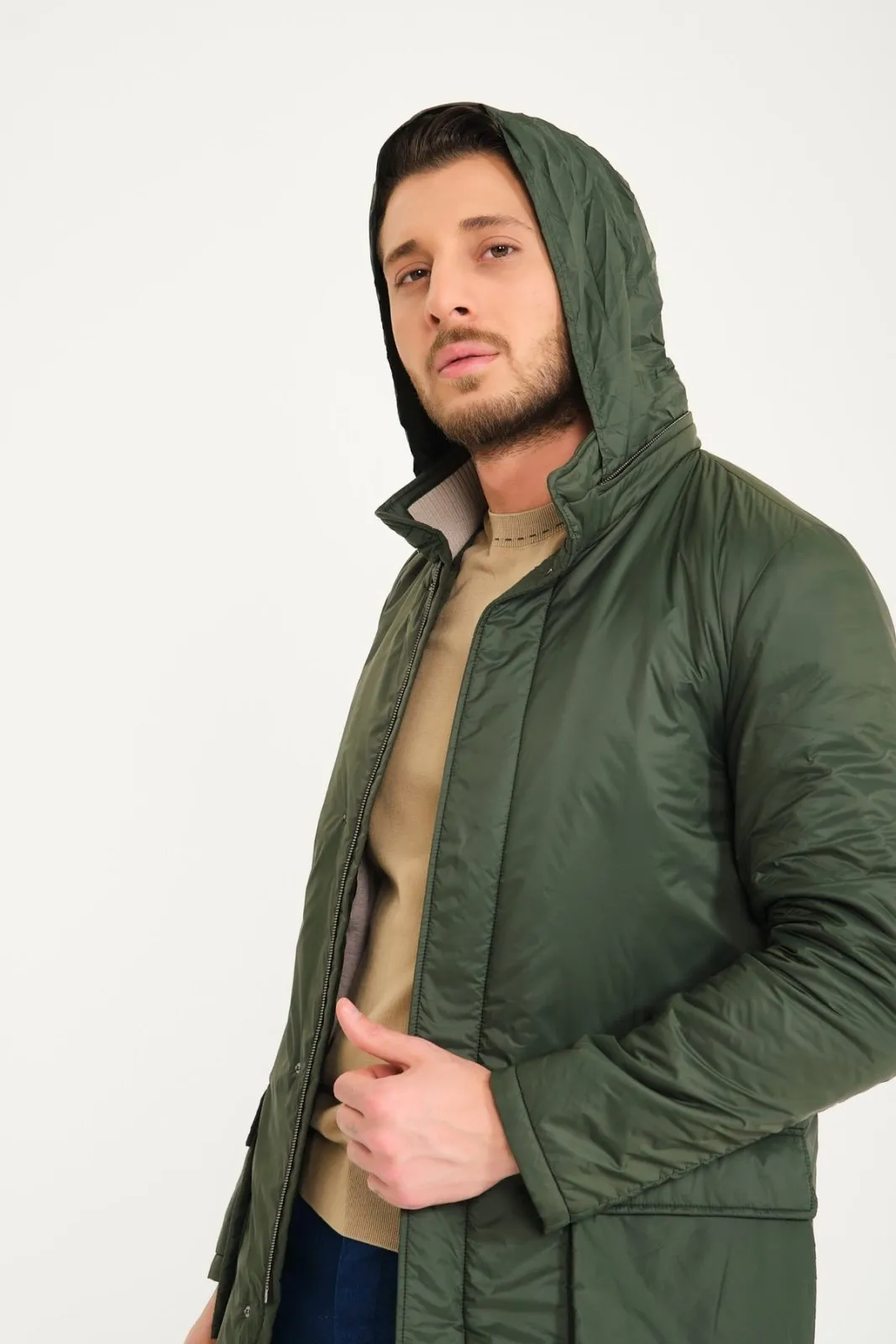 Green Long Waterproof Coat