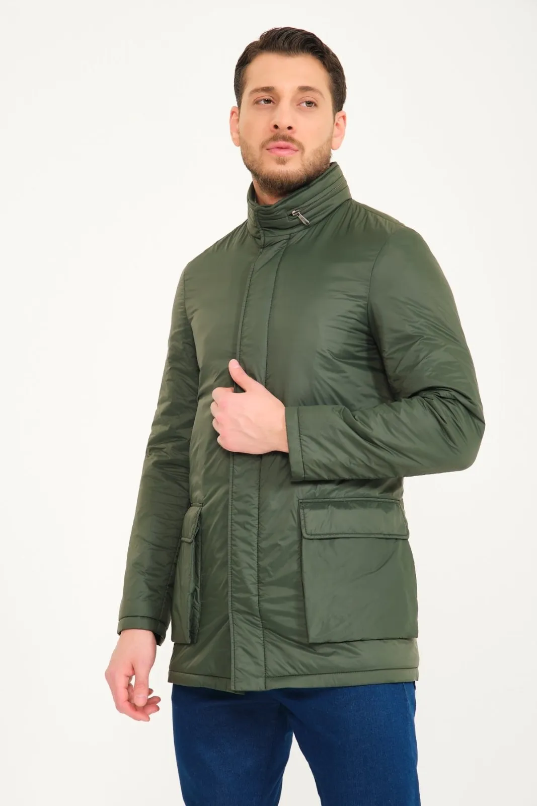 Green Long Waterproof Coat