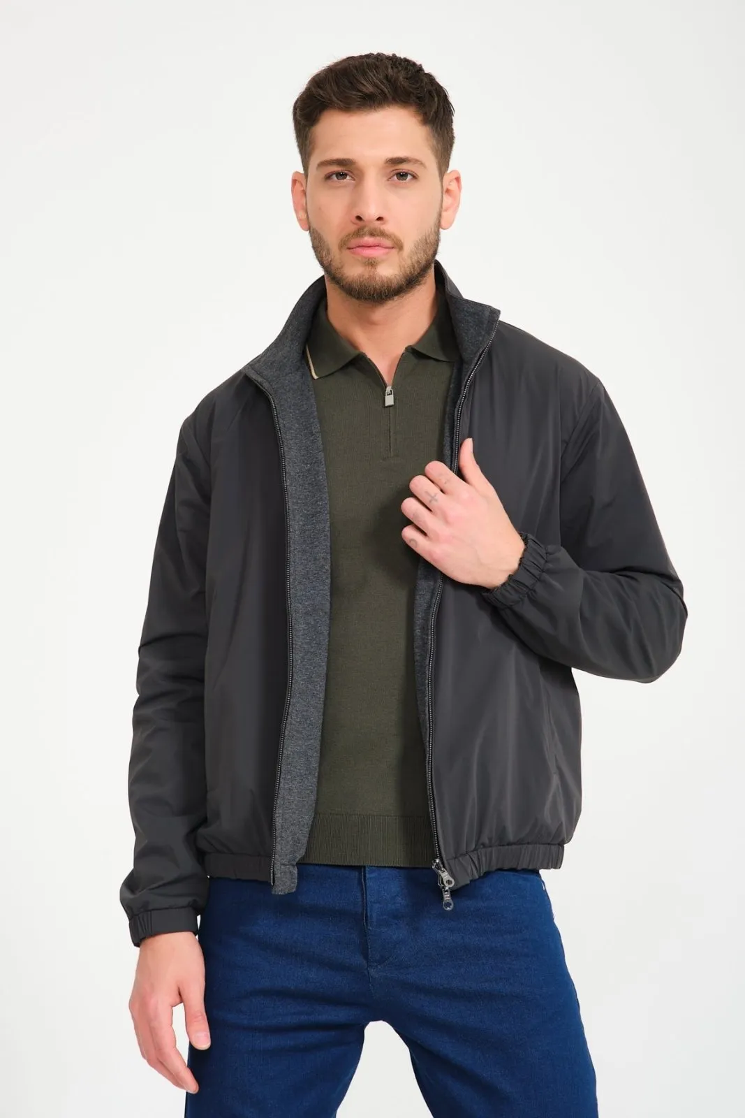 Grey Double Face Waterproof Jacket