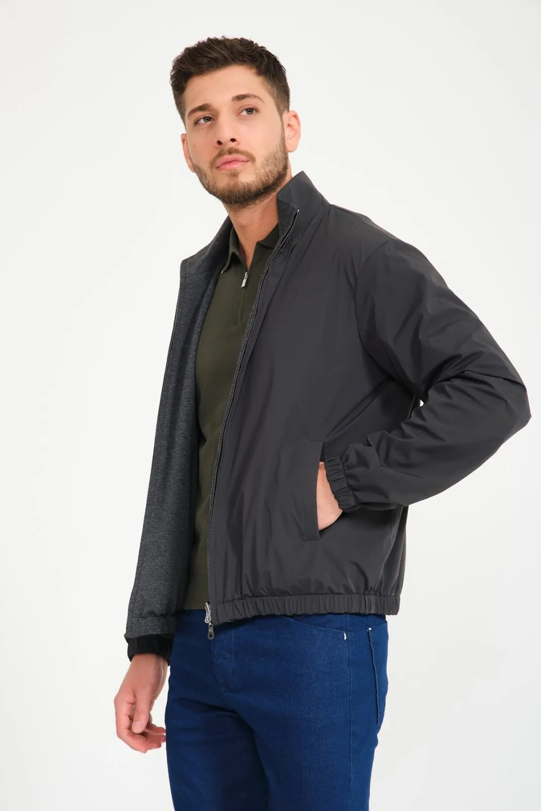 Grey Double Face Waterproof Jacket