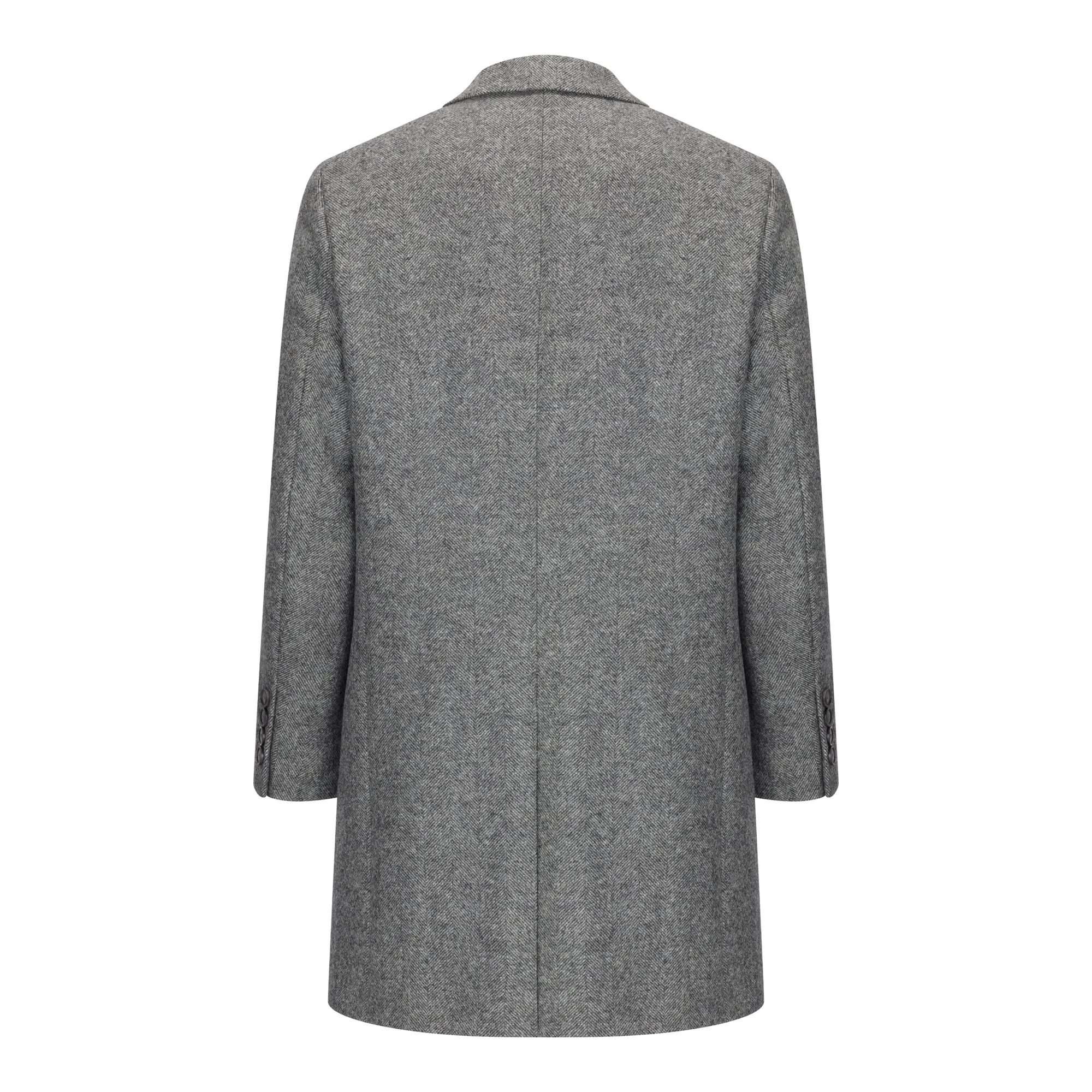 Grey Herringbone Andrew Irish Tweed Coat