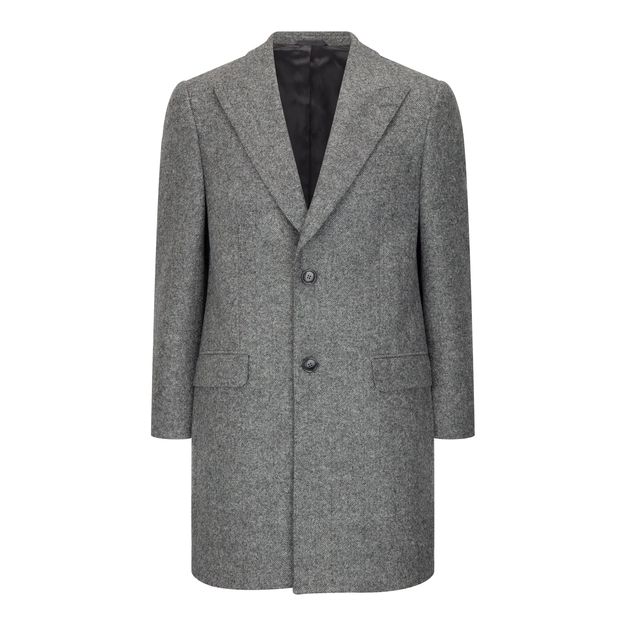 Grey Herringbone Andrew Irish Tweed Coat