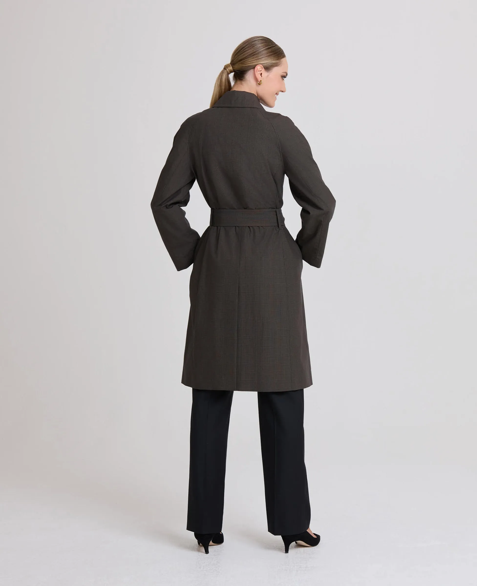 Helen Water Resistant Cotton Check Coat