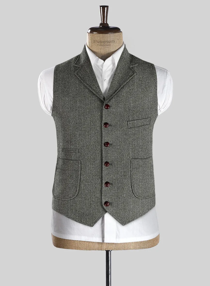 Highlander Gray Herringbone Tweed Hunting Vest