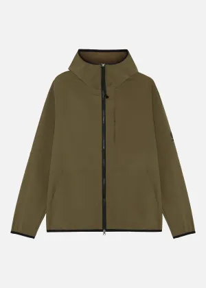 HOODED TECH JACKET MID BROWN