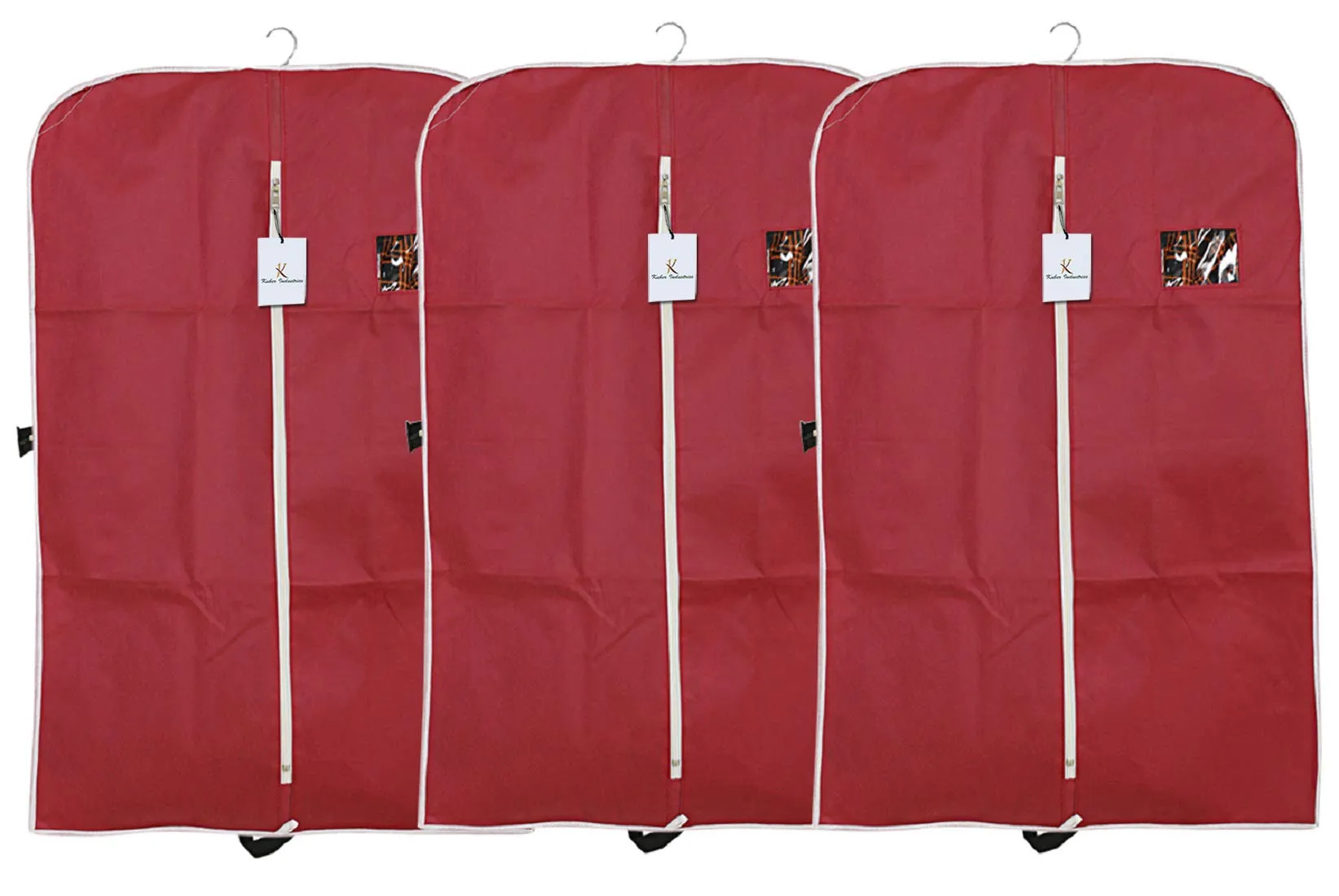 Kuber Industries 3 Piece Non Woven Coat Cover, Maroon (CTKTC2442)