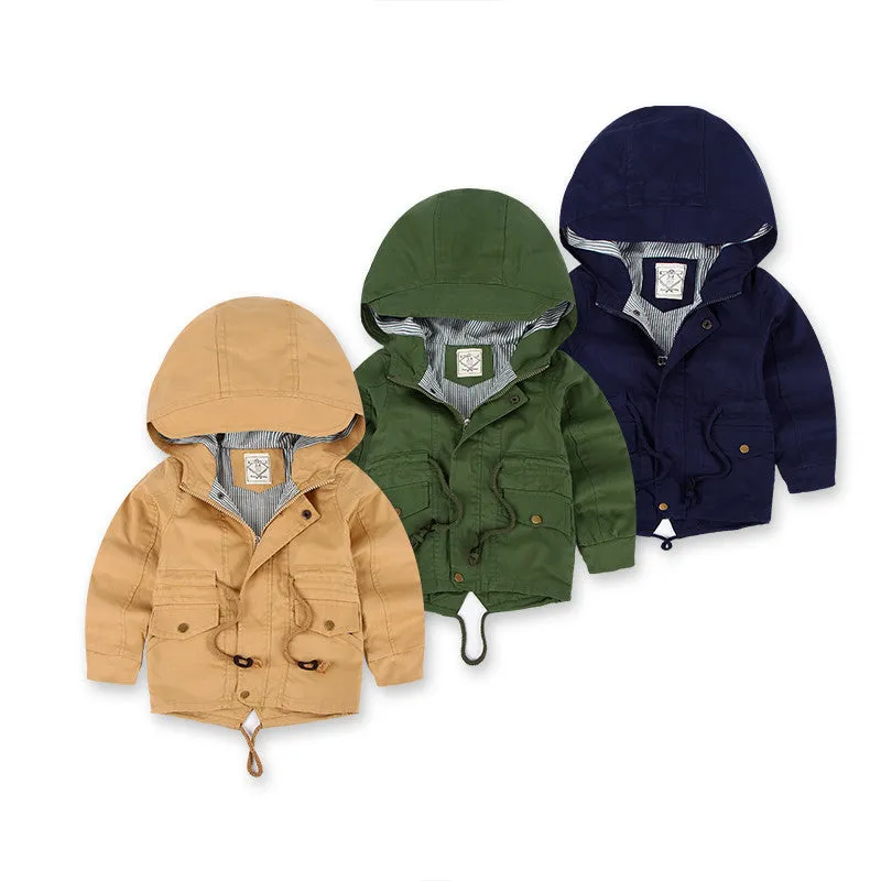 LM 6035 Europe And American Wind Boy's Coat And Cashmere Boy's Windcoat For Autumn And Winter Children's Clothes