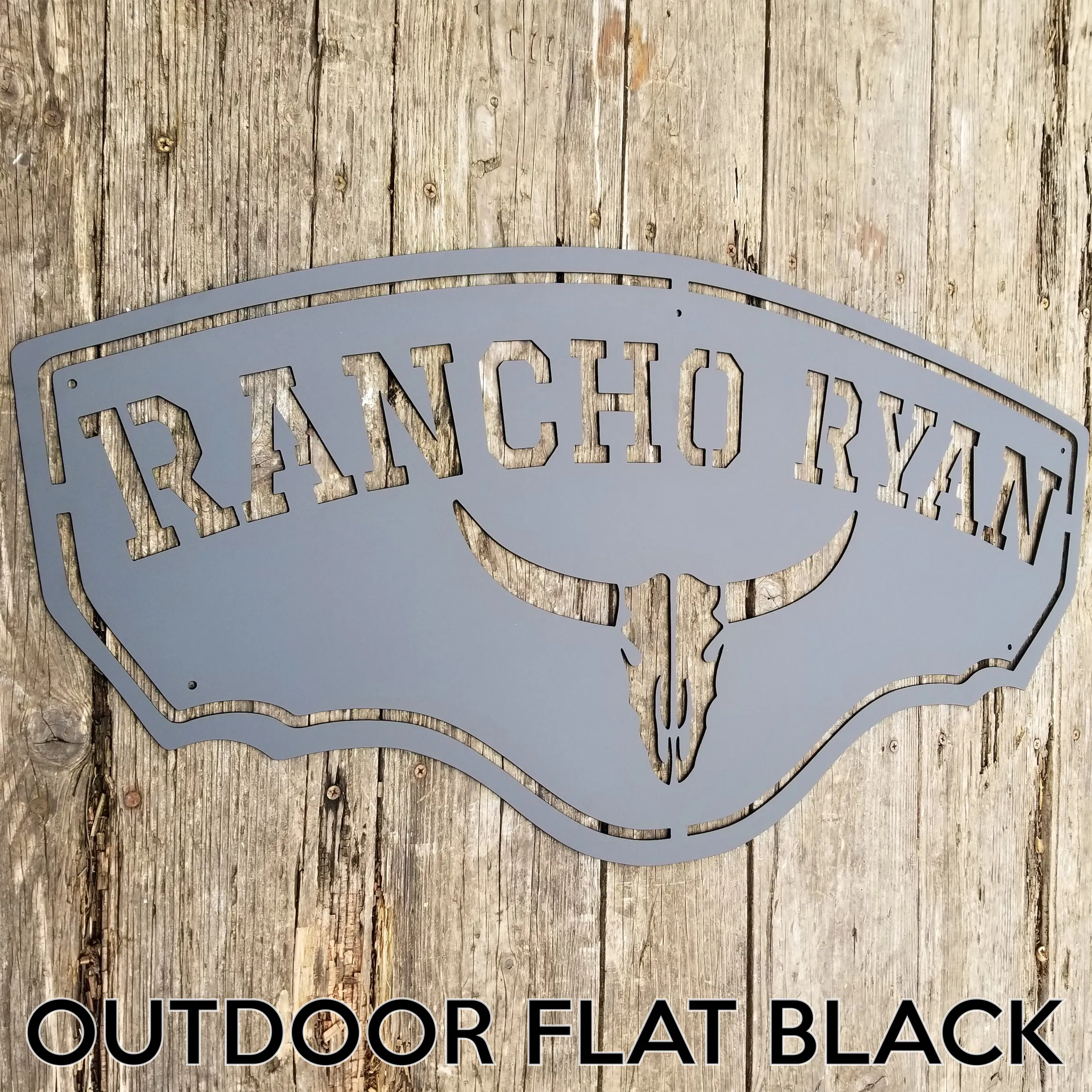 Longhorn Ranch Metal Sign, Personalized Cowboy Western Decor, Texas Saloon Wall Art, Farmhouse Signs,