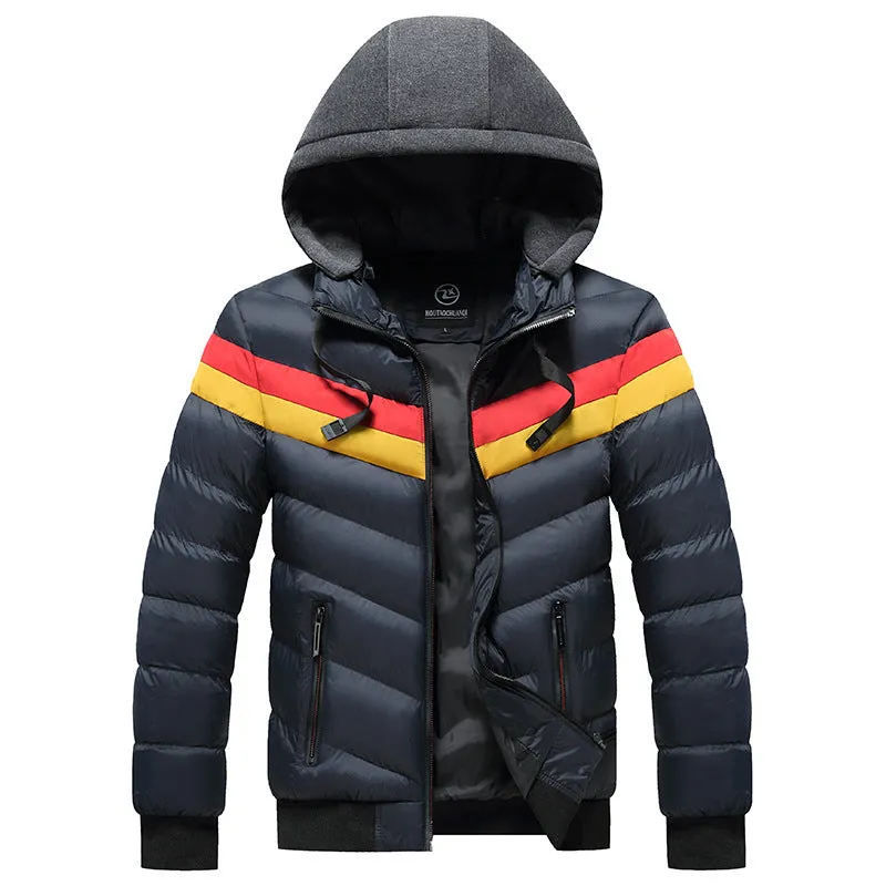 Men Winter Casual Plus Size Hooded Jacket