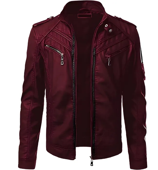 Men's Blue Stylish Mens Leather Jacket