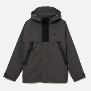 Men's Lacoste Water Resistant Hooded Parka Jacket Olive