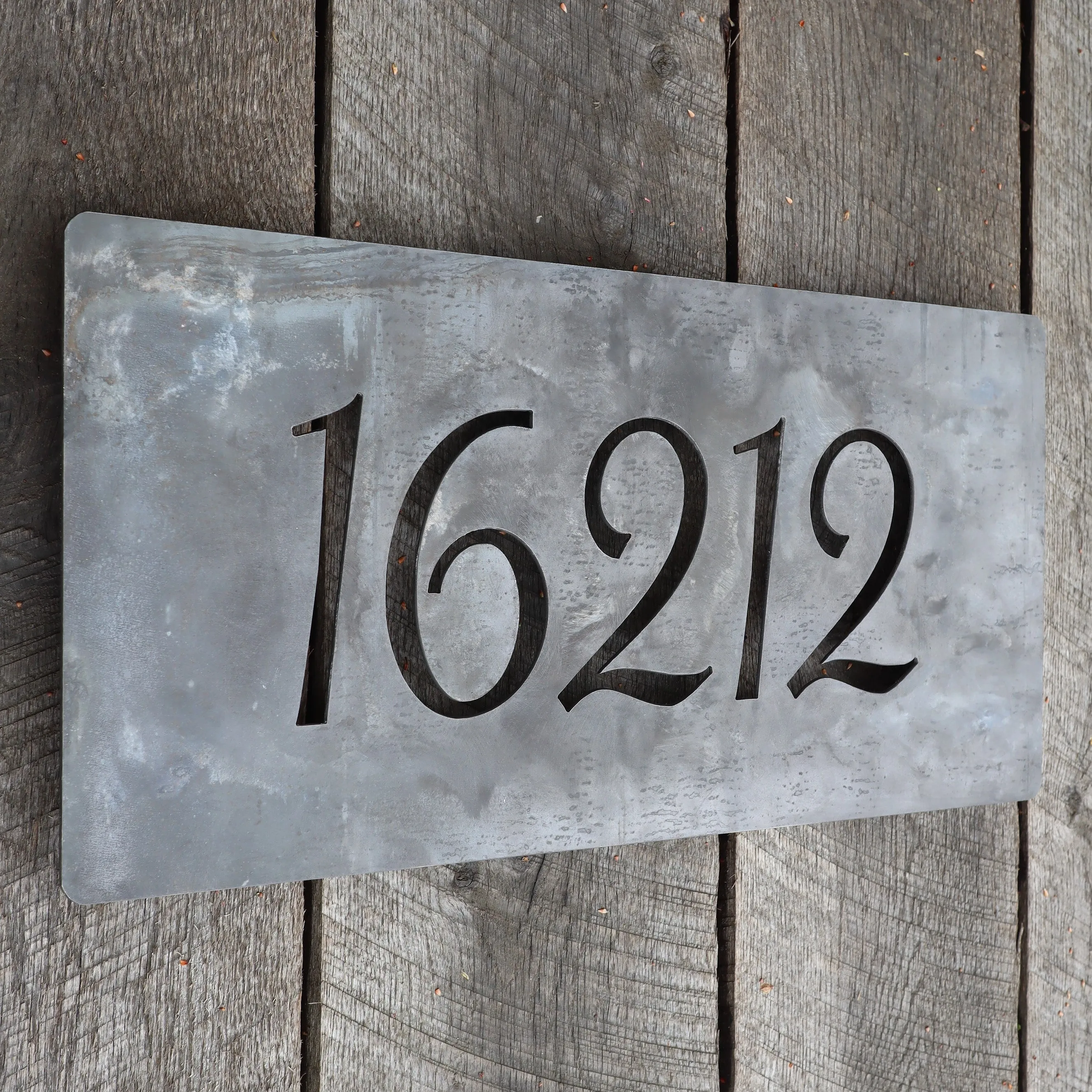 Metal House Number Address Plaque Sign - Floating Mounts, House Number Signs, Porch Signs