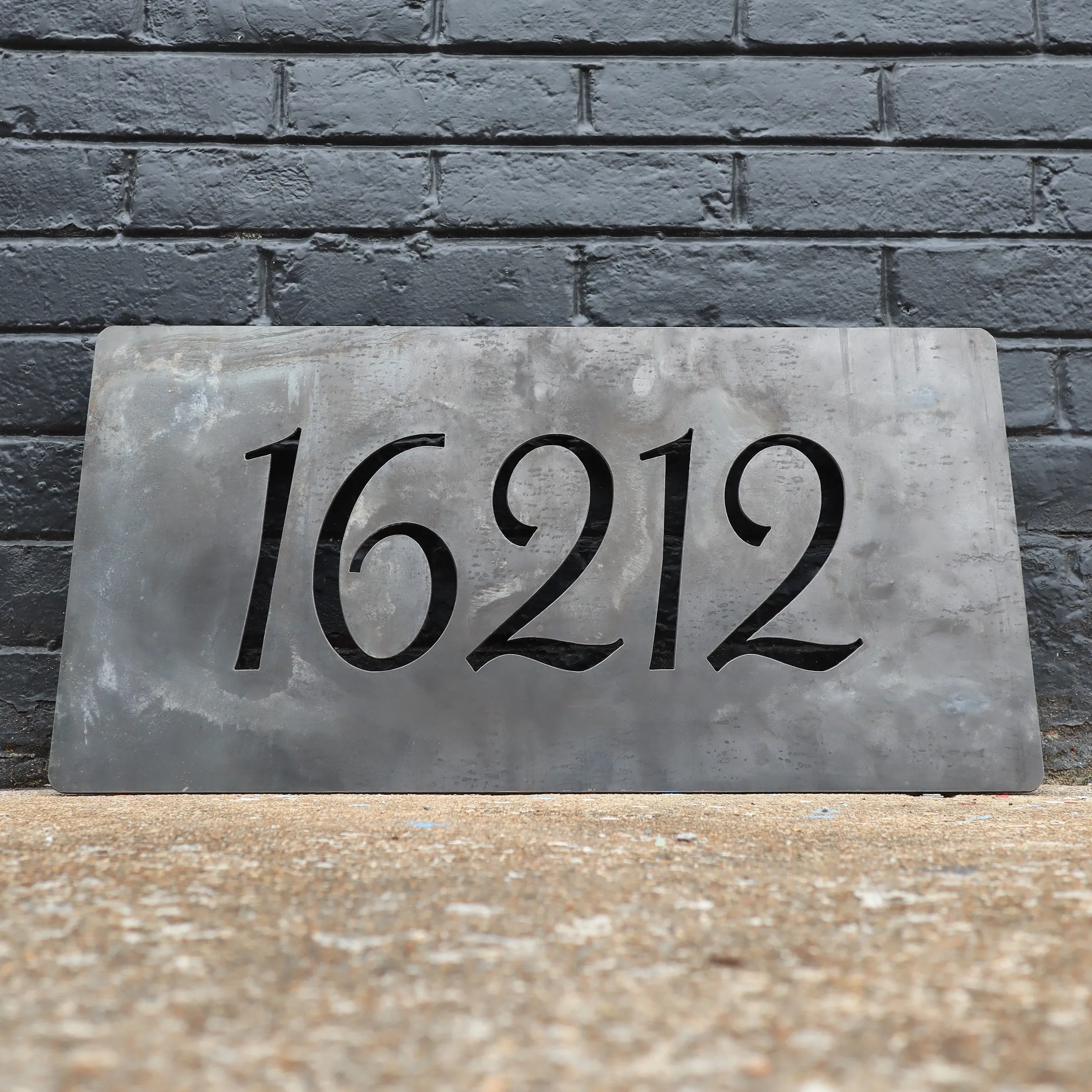 Metal House Number Address Plaque Sign - Floating Mounts, House Number Signs, Porch Signs