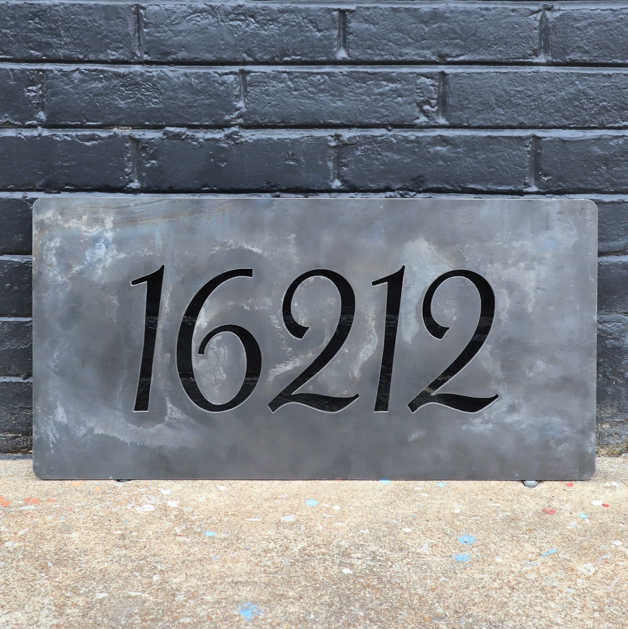 Metal House Number Address Plaque Sign - Floating Mounts, House Number Signs, Porch Signs