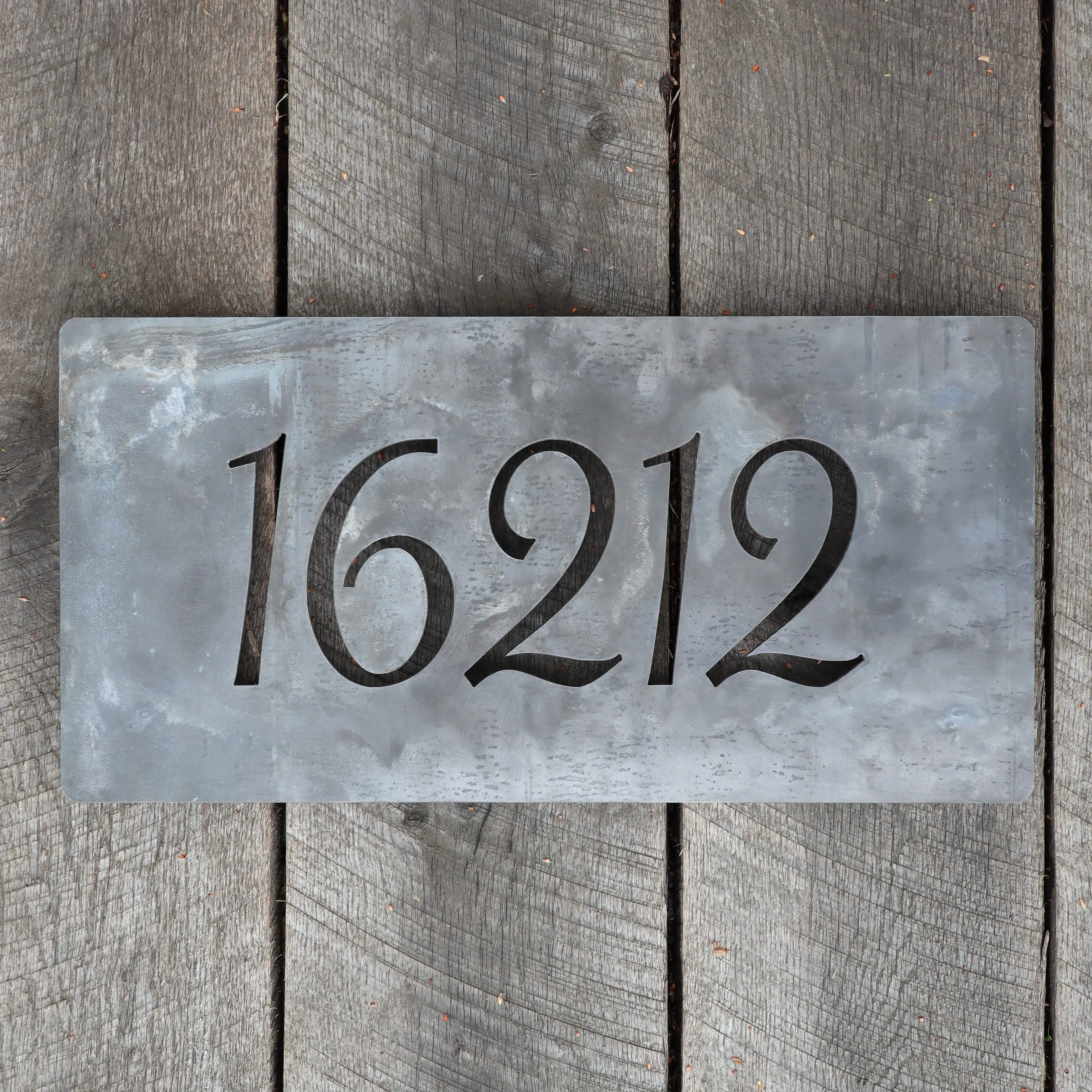 Metal House Number Address Plaque Sign - Floating Mounts, House Number Signs, Porch Signs