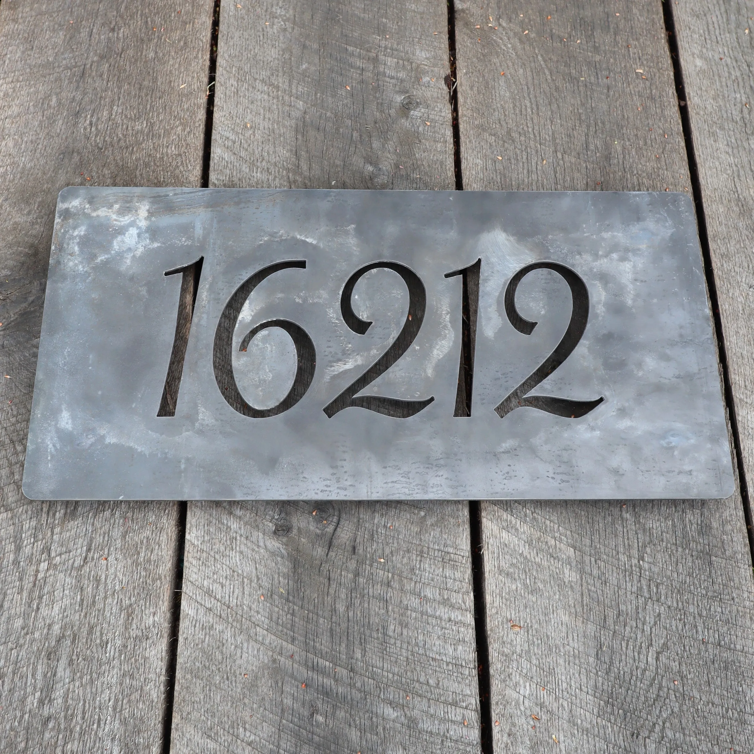 Metal House Number Address Plaque Sign - Floating Mounts, House Number Signs, Porch Signs