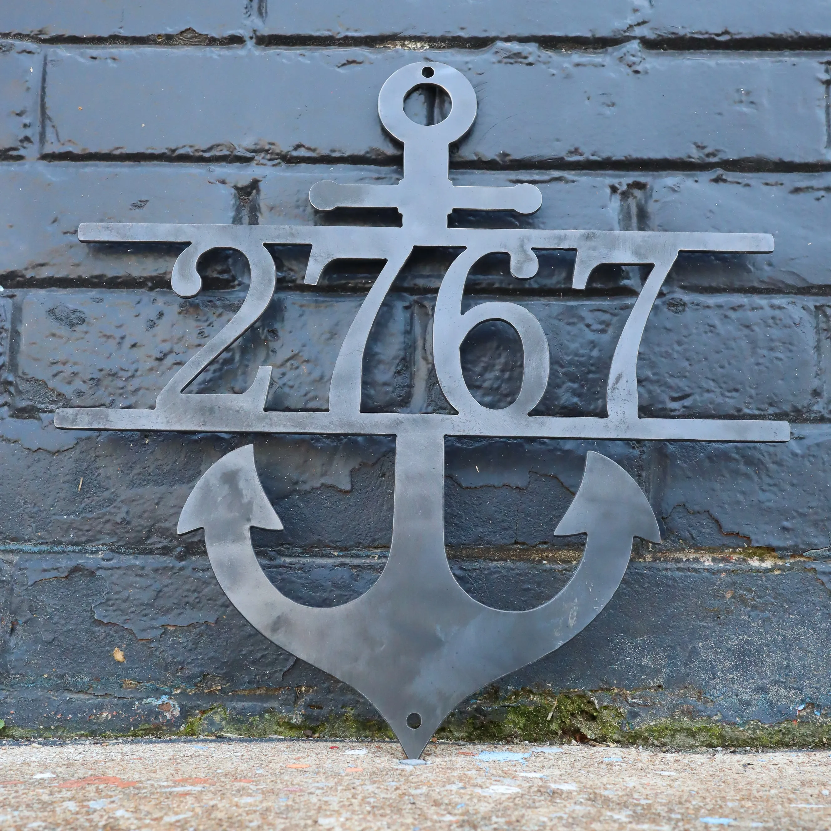 Nautical Address Sign - Metal Anchor - Porch Sign - Home Decor - Beach House Wall Art - House Number Signs