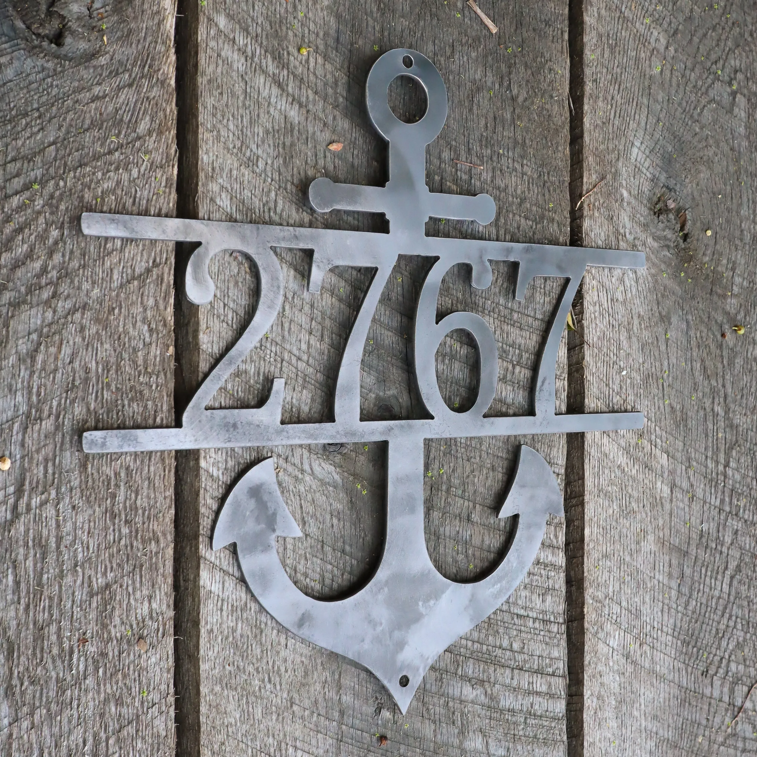 Nautical Address Sign - Metal Anchor - Porch Sign - Home Decor - Beach House Wall Art - House Number Signs