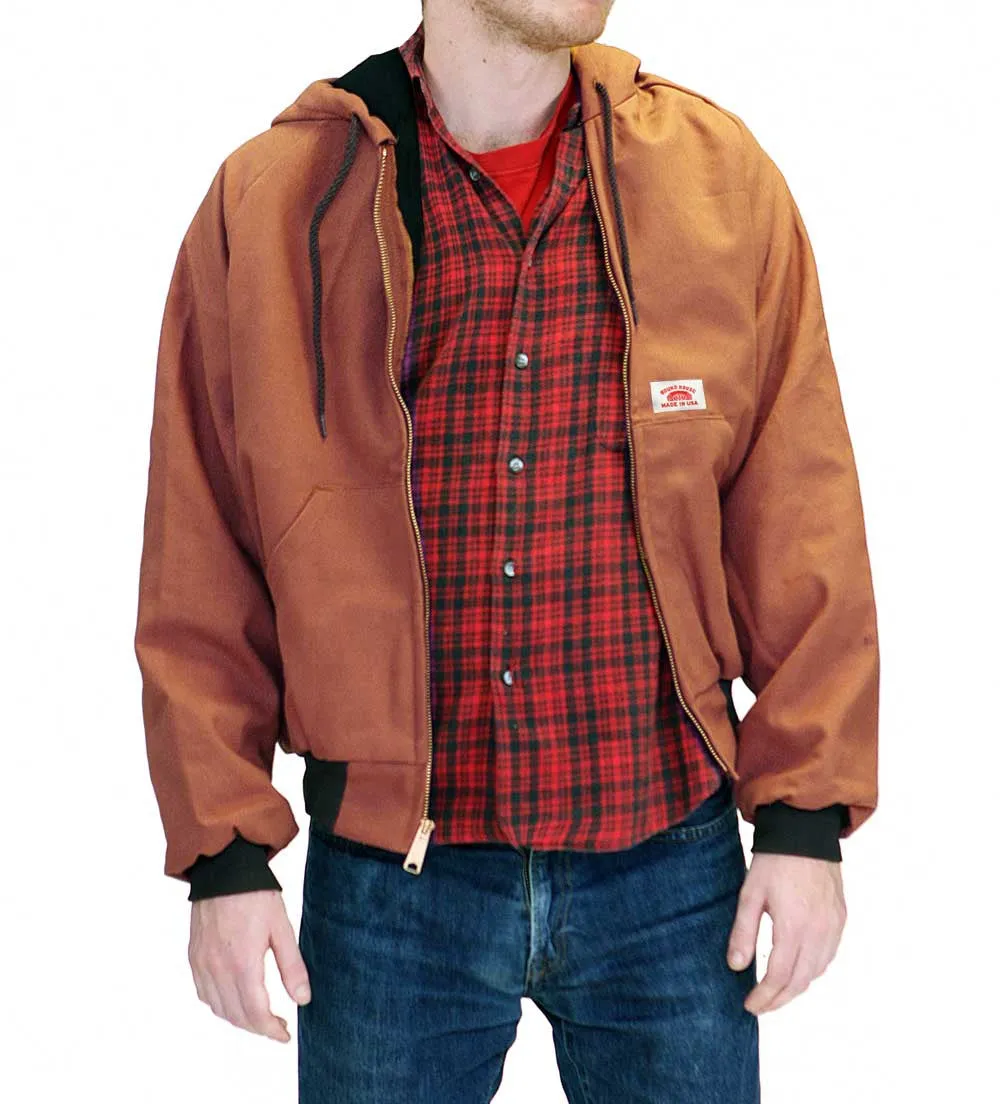 NO LONGER MADE #1800 American Made Brown Duck Jacket Hooded 12 oz.