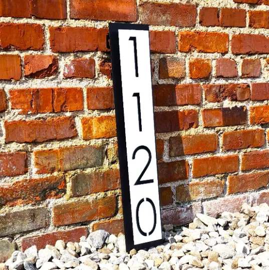 Personalized Address Sign - Layered Address Numbers Sign - Contrasting Back Plate - Modern Address Sign - Metal House Address