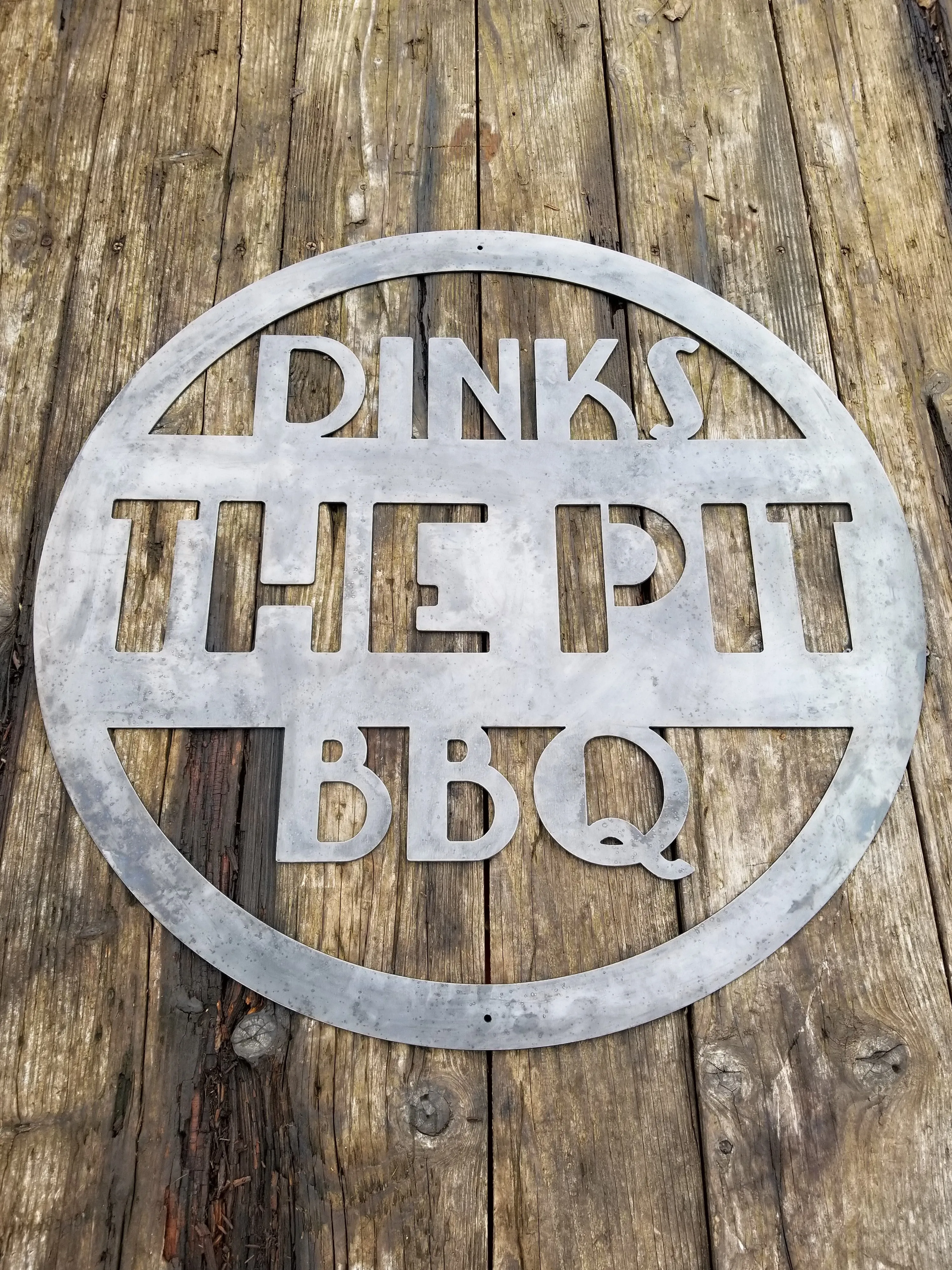 Personalized Metal BBQ Sign- Modern BBQ Round Sign, Unique Father's Day Gift, Grill & BBQ Signs, Home Bar Signs