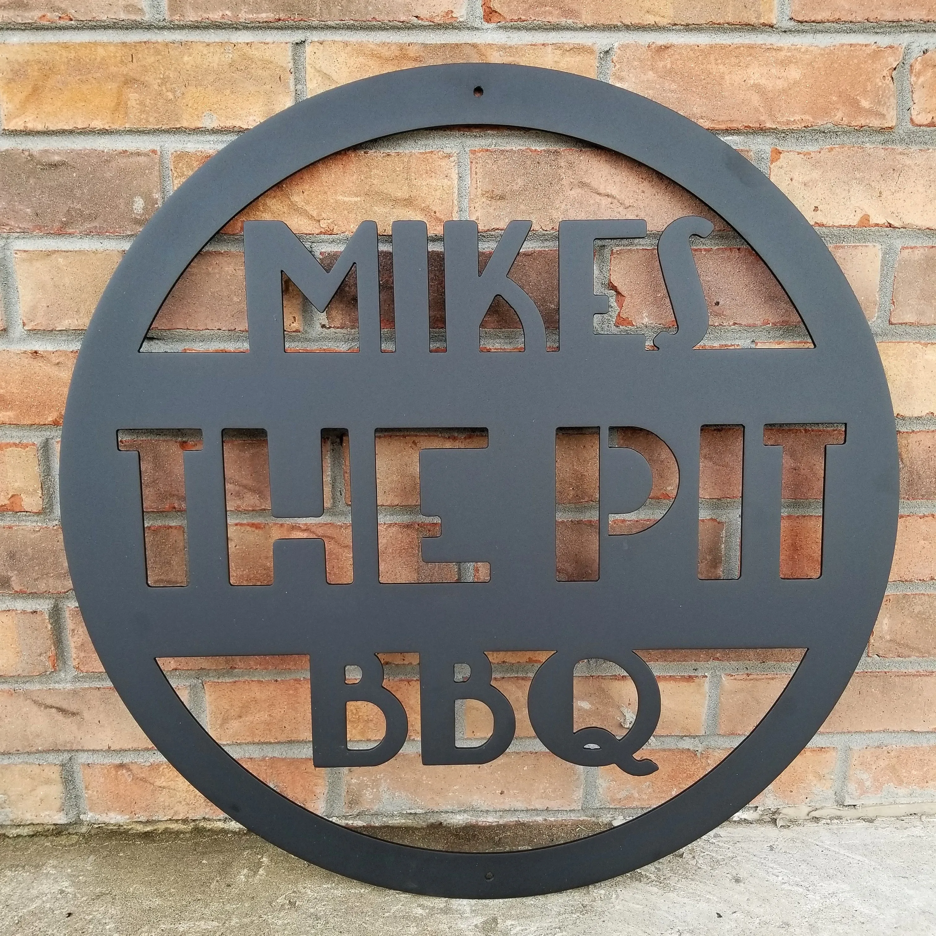 Personalized Metal BBQ Sign- Modern BBQ Round Sign, Unique Father's Day Gift, Grill & BBQ Signs, Home Bar Signs