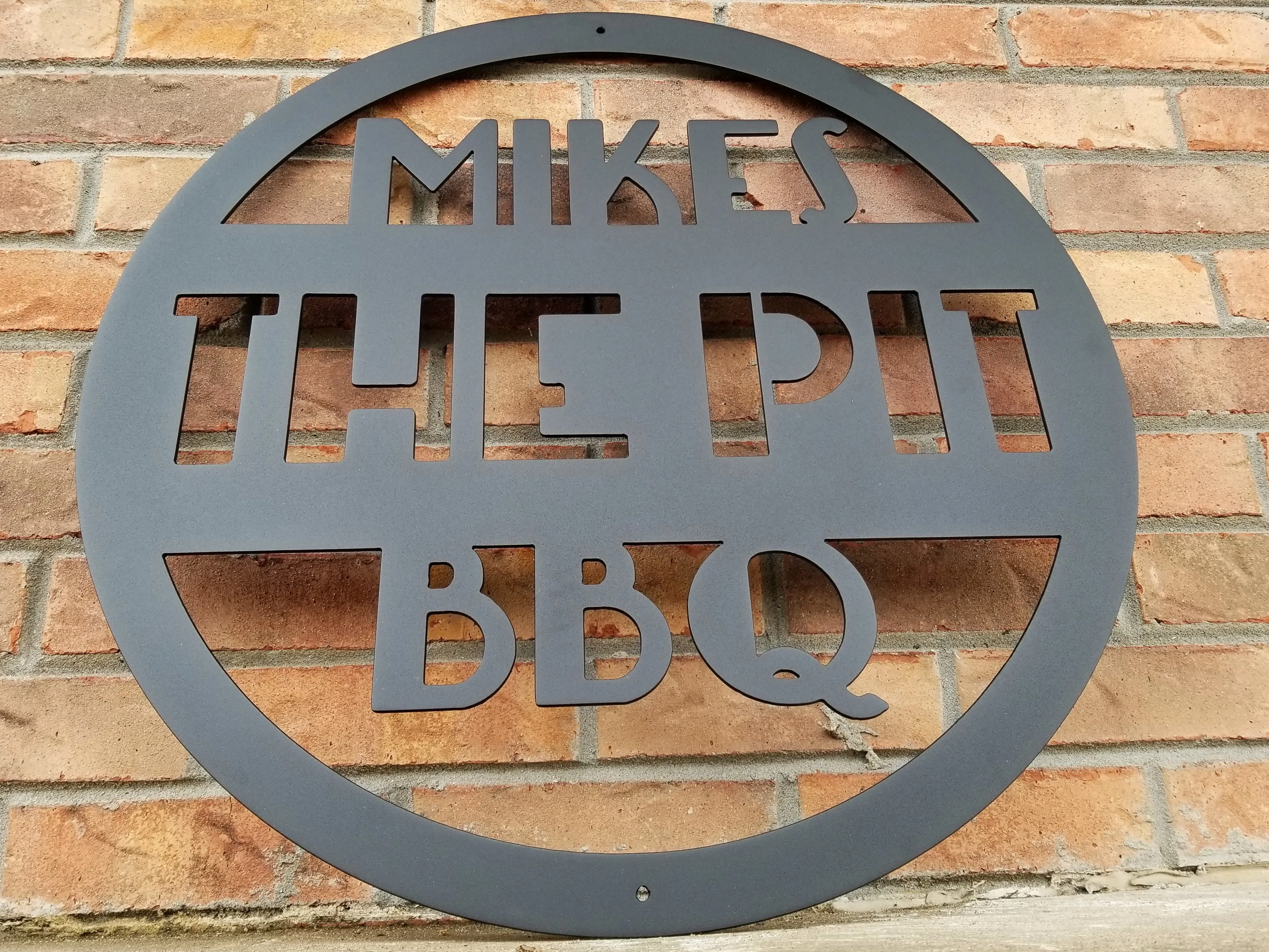 Personalized Metal BBQ Sign- Modern BBQ Round Sign, Unique Father's Day Gift, Grill & BBQ Signs, Home Bar Signs