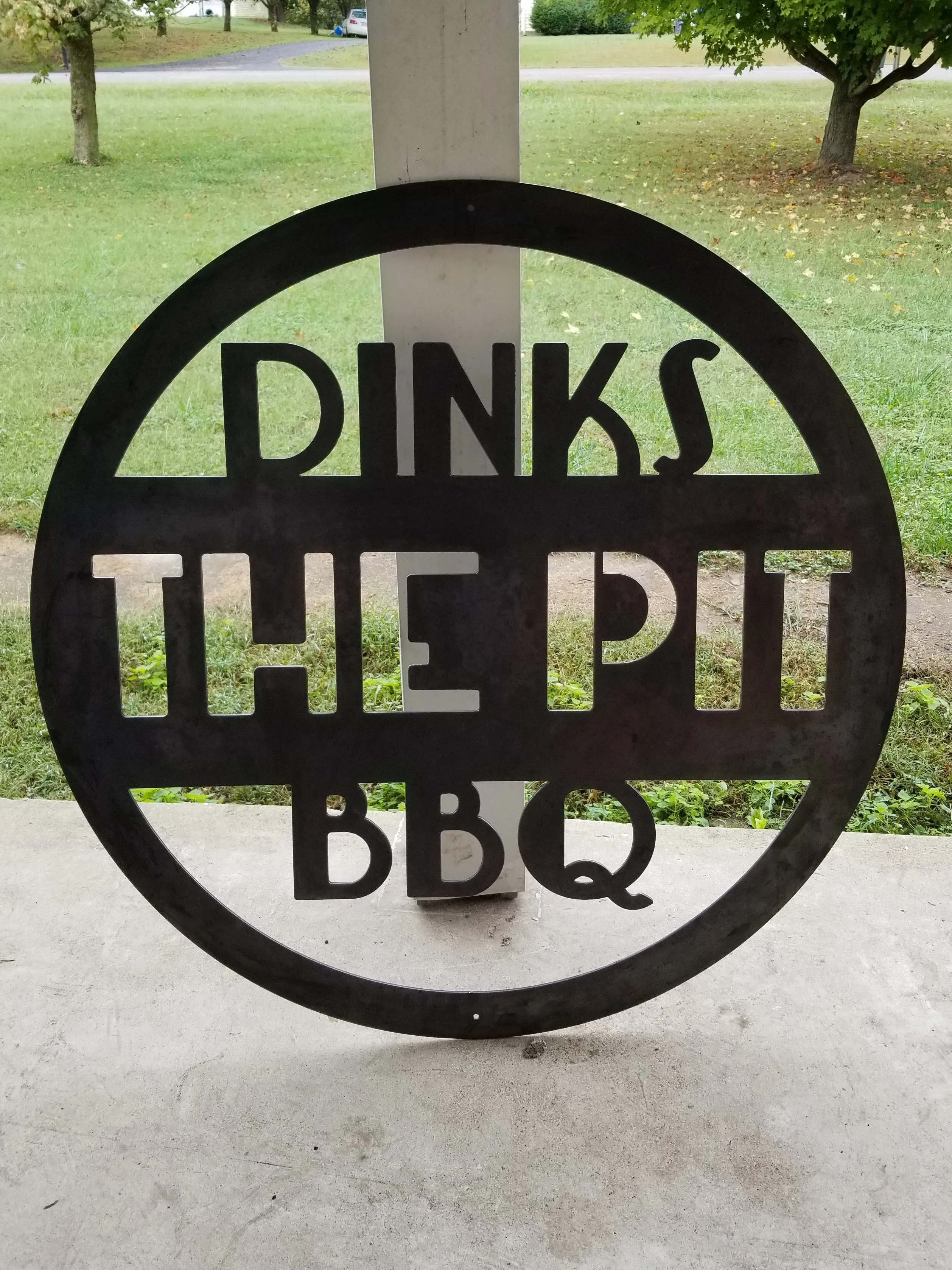 Personalized Metal BBQ Sign- Modern BBQ Round Sign, Unique Father's Day Gift, Grill & BBQ Signs, Home Bar Signs