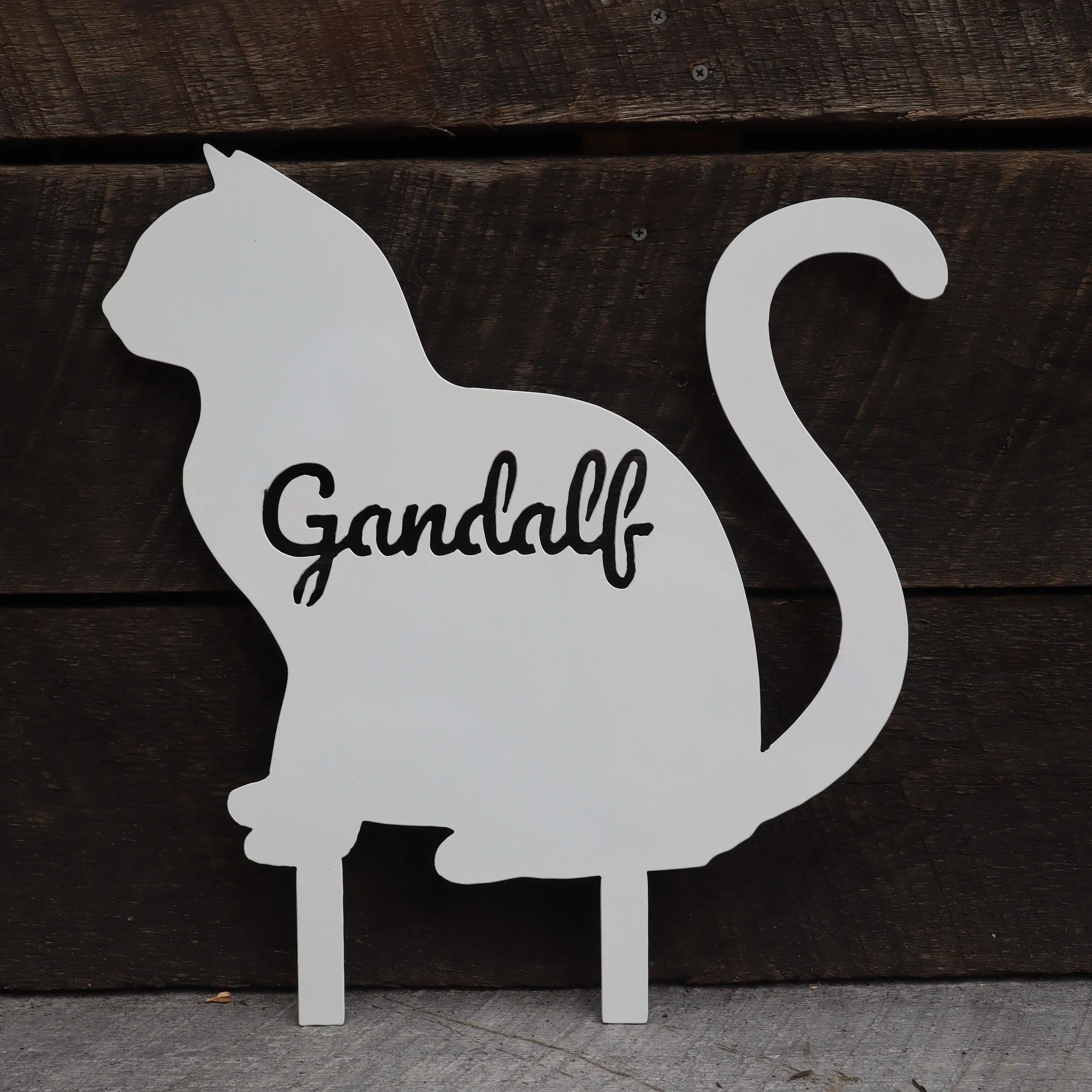 Personalized Metal Cat Name Sign - Cat Lovers Gift, Metal Yard Art, Farmhouse Signs