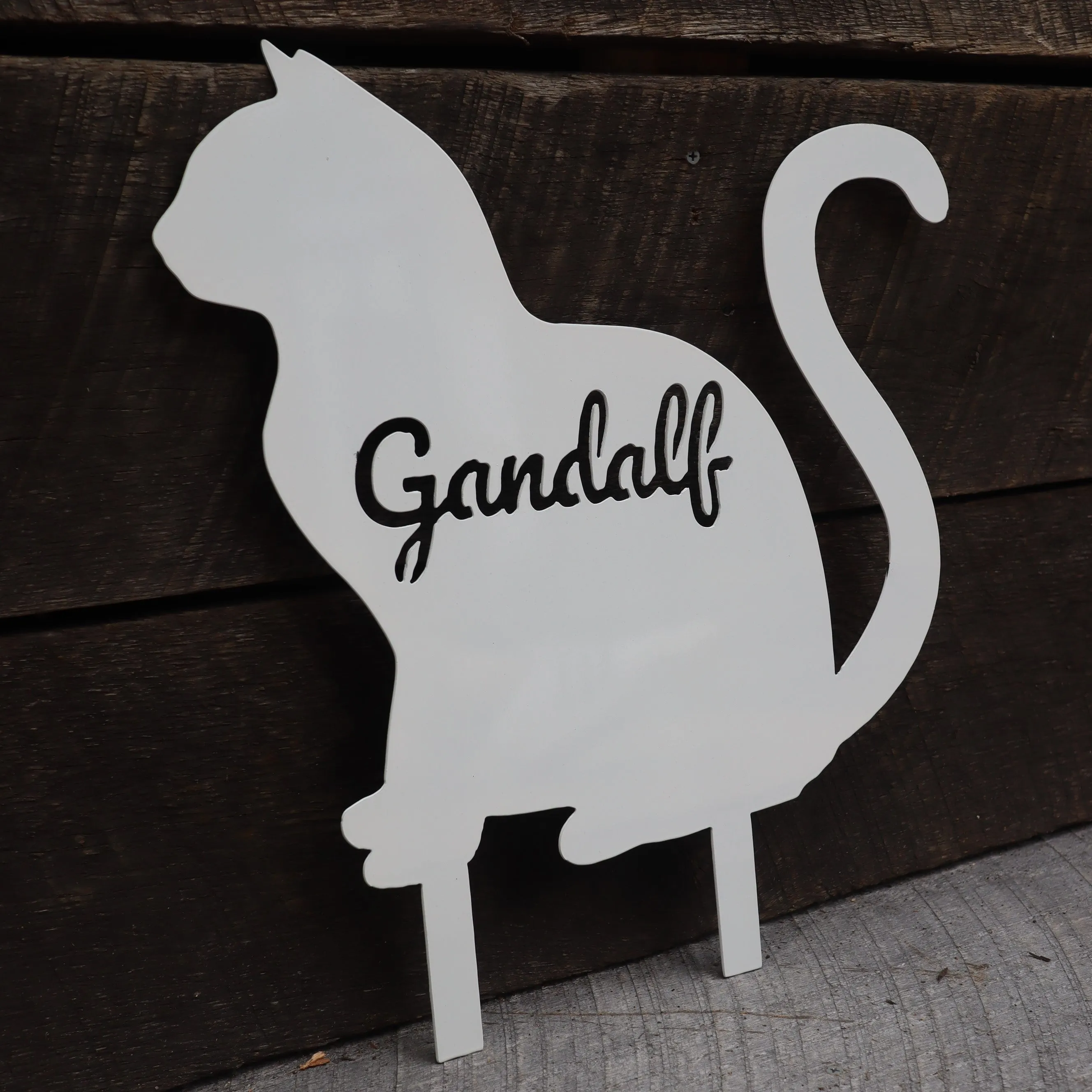 Personalized Metal Cat Name Sign - Cat Lovers Gift, Metal Yard Art, Farmhouse Signs