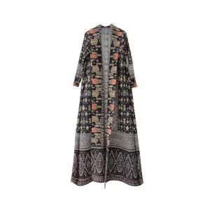 Pre Order: Printed Pleated Robe Coat